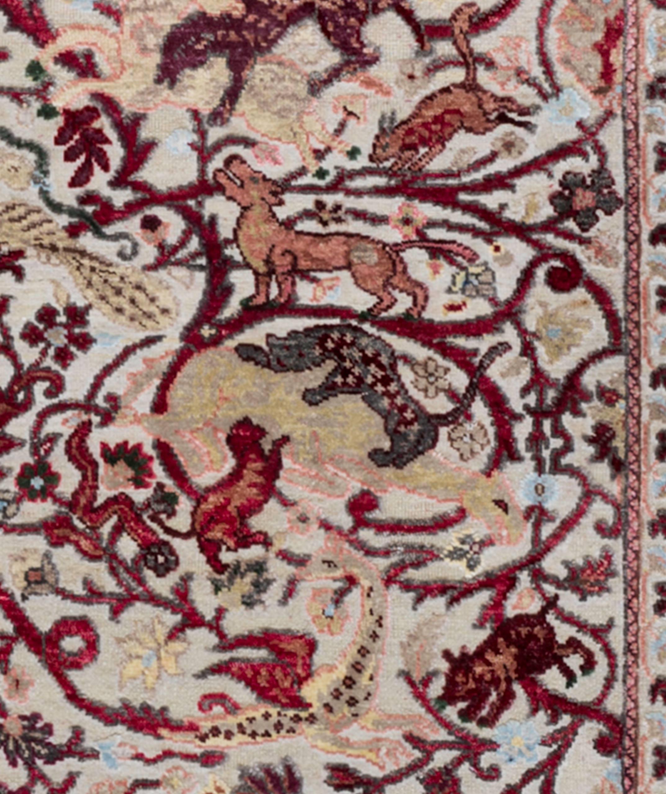 Mexican Skulls Rug by Knots Rugs, Hand-Knotted Silk & Wool Limited Edition In New Condition For Sale In London, GB