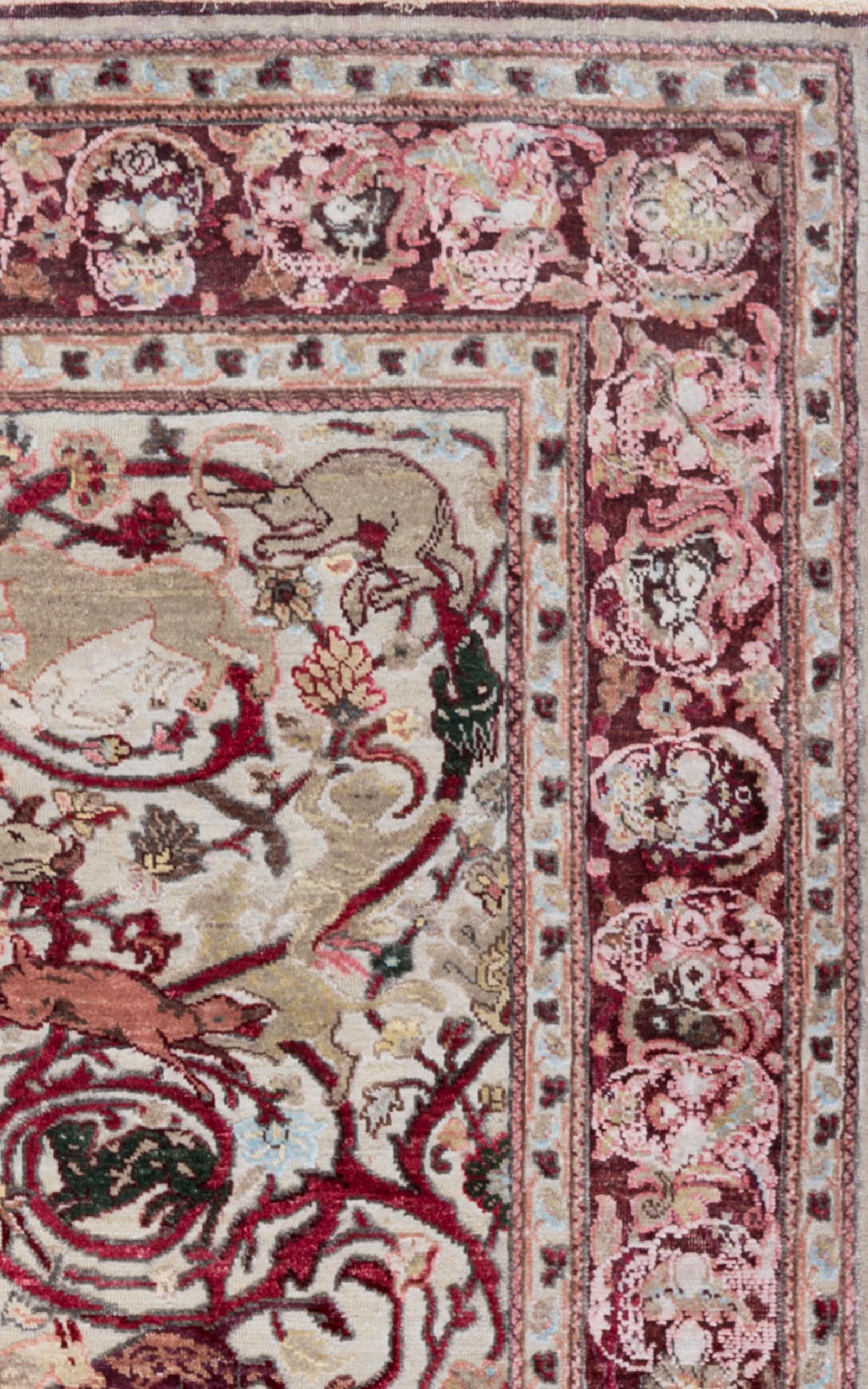 Mexican Skulls Rug by Knots Rugs, Hand-Knotted Silk & Wool Limited Edition For Sale 1