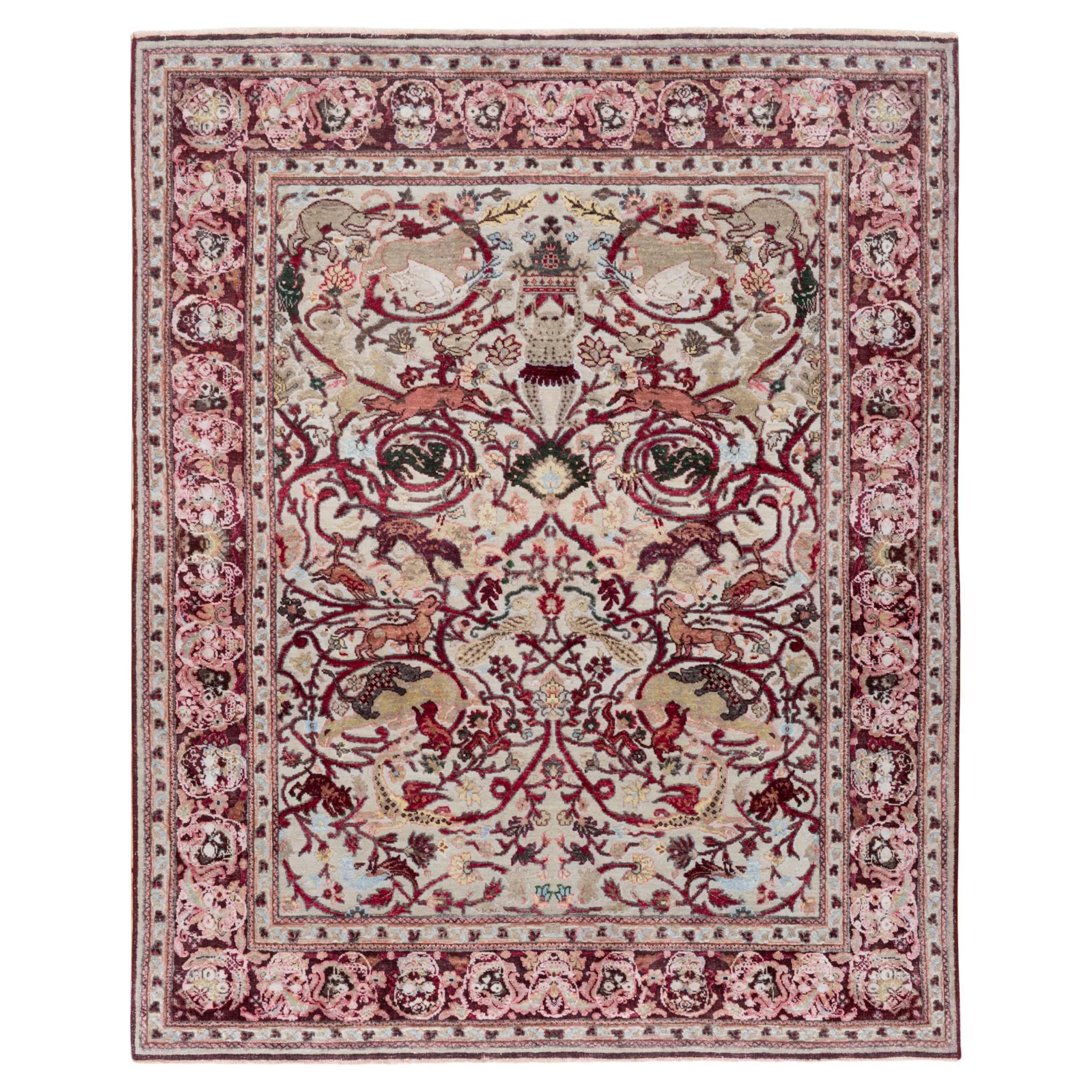 Mexican Skulls Rug by Knots Rugs, Hand-Knotted Silk & Wool Limited Edition