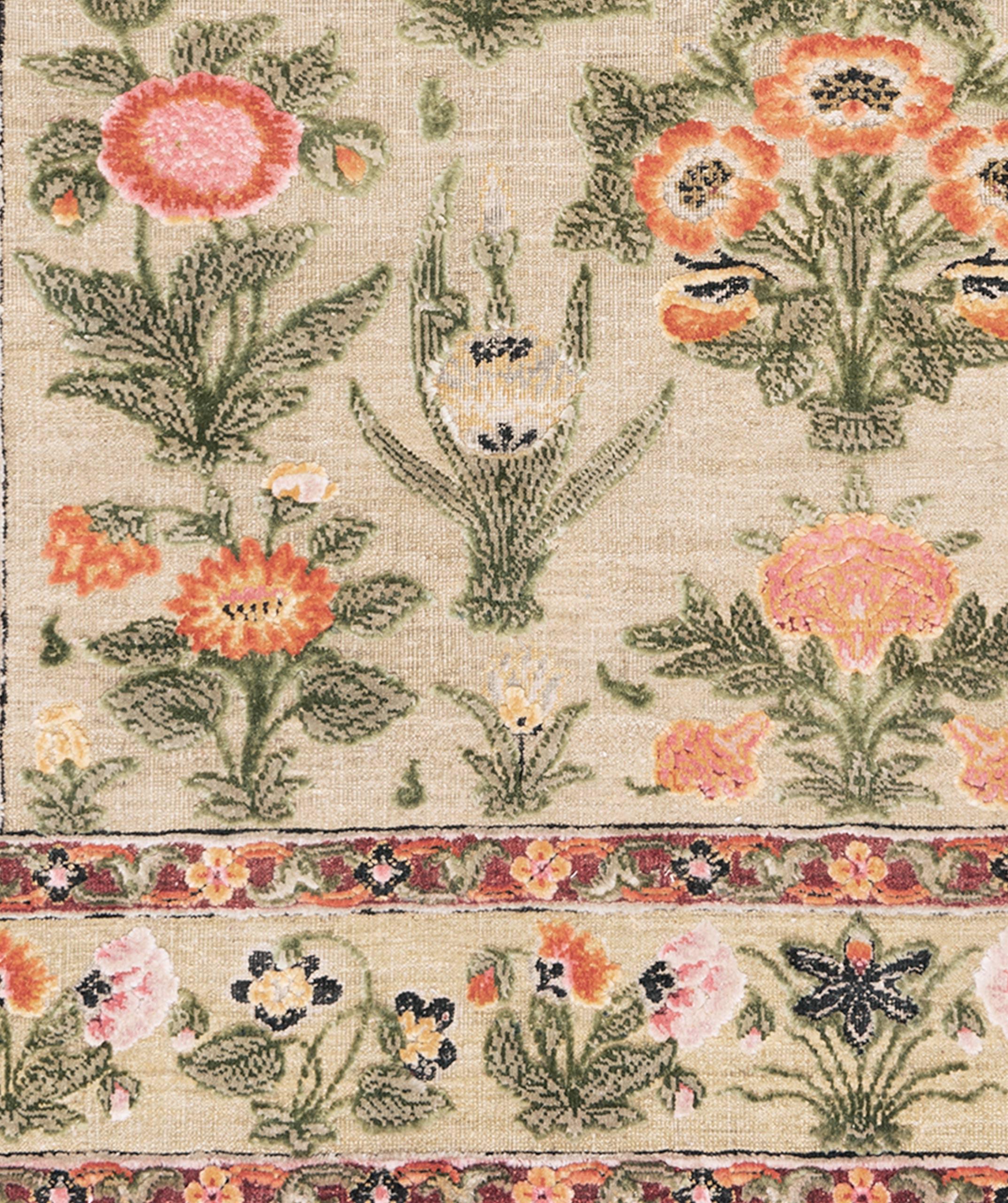 Mughal No. 01 Rug by Knots Rugs, Hand-Knotted Silk & Wool, Limited Edition For Sale 2