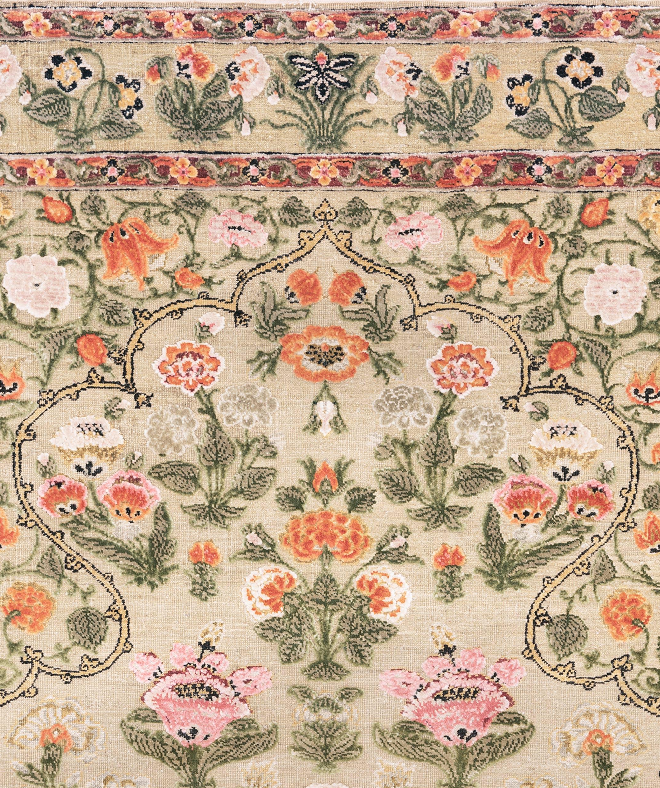 Mughal No. 01 Rug by Knots Rugs, Hand-Knotted Silk & Wool, Limited Edition For Sale 3