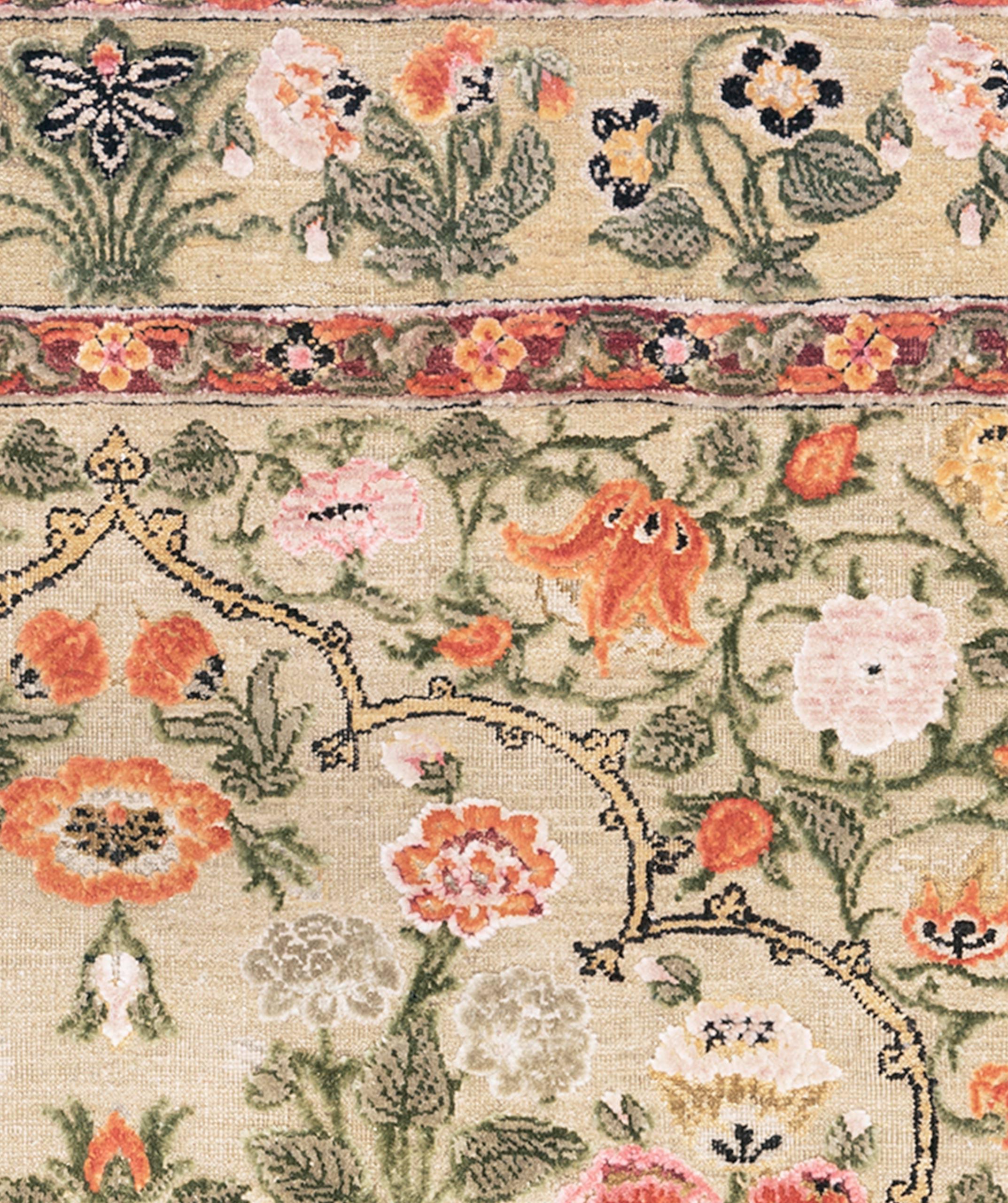 Mughal No. 01 Rug by Knots Rugs, Hand-Knotted Silk & Wool, Limited Edition For Sale 4