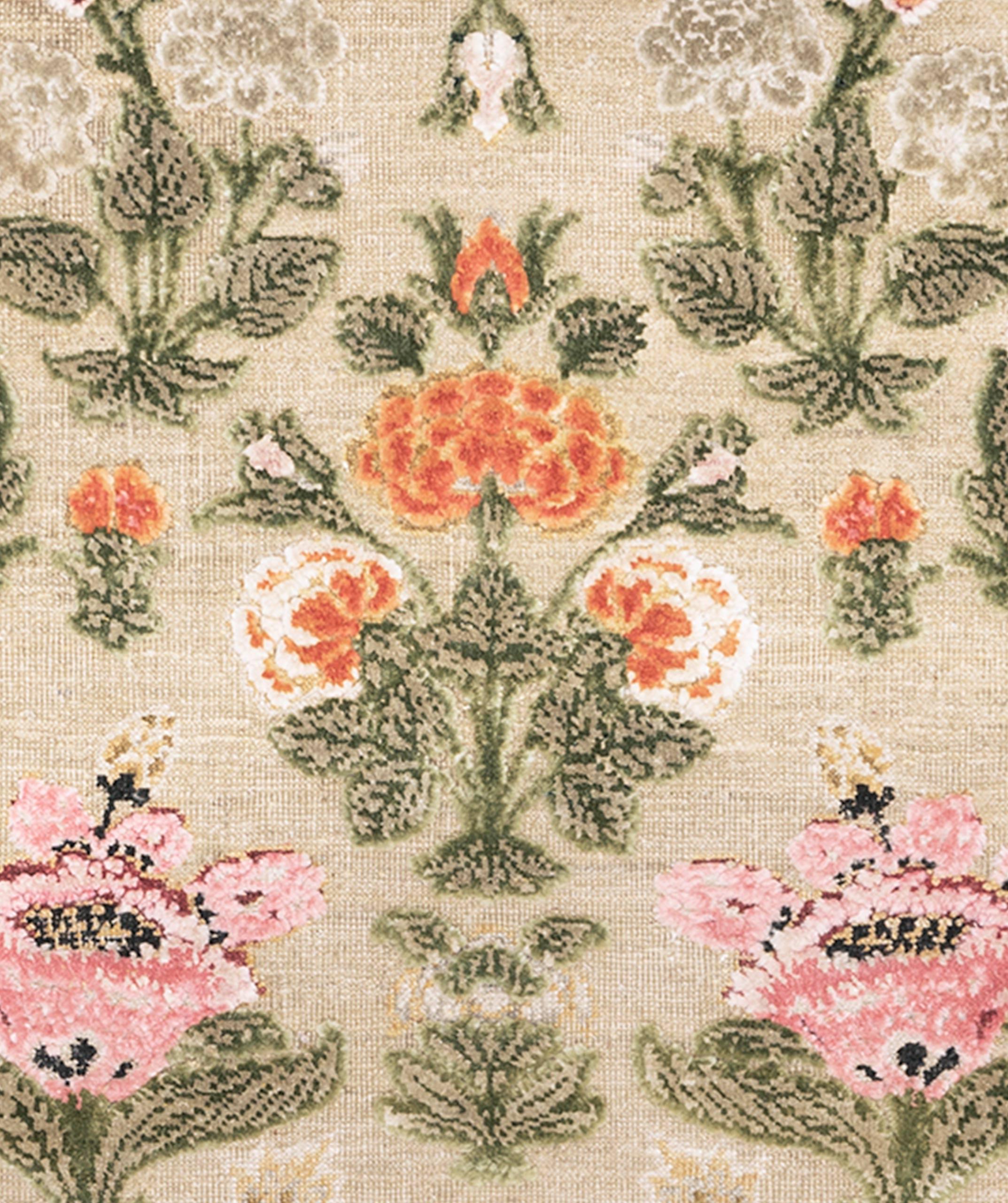 Contemporary Mughal No. 01 Rug by Knots Rugs, Hand-Knotted Silk & Wool, Limited Edition For Sale