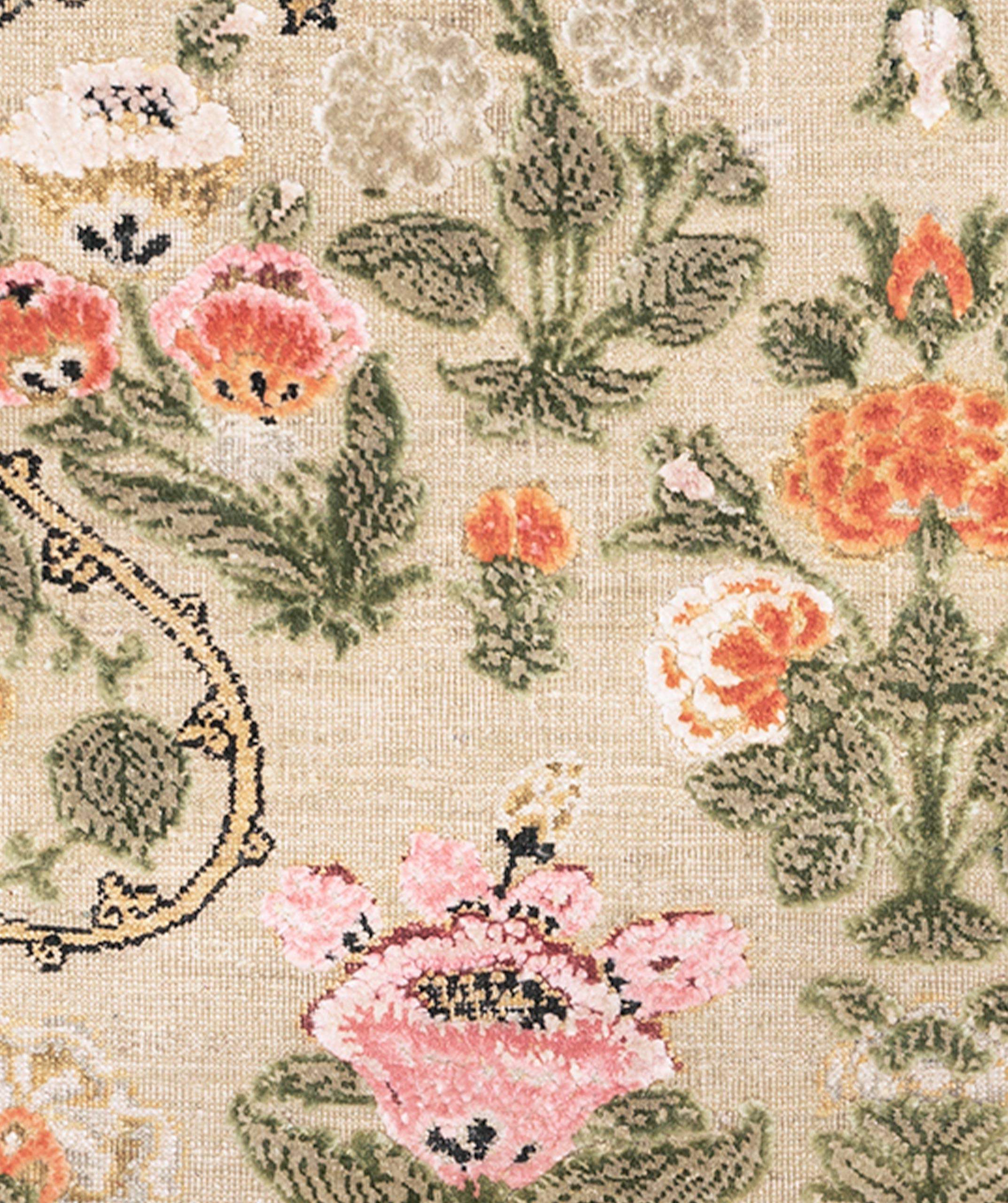 Mughal No. 01 Rug by Knots Rugs, Hand-Knotted Silk & Wool, Limited Edition In New Condition For Sale In London, GB