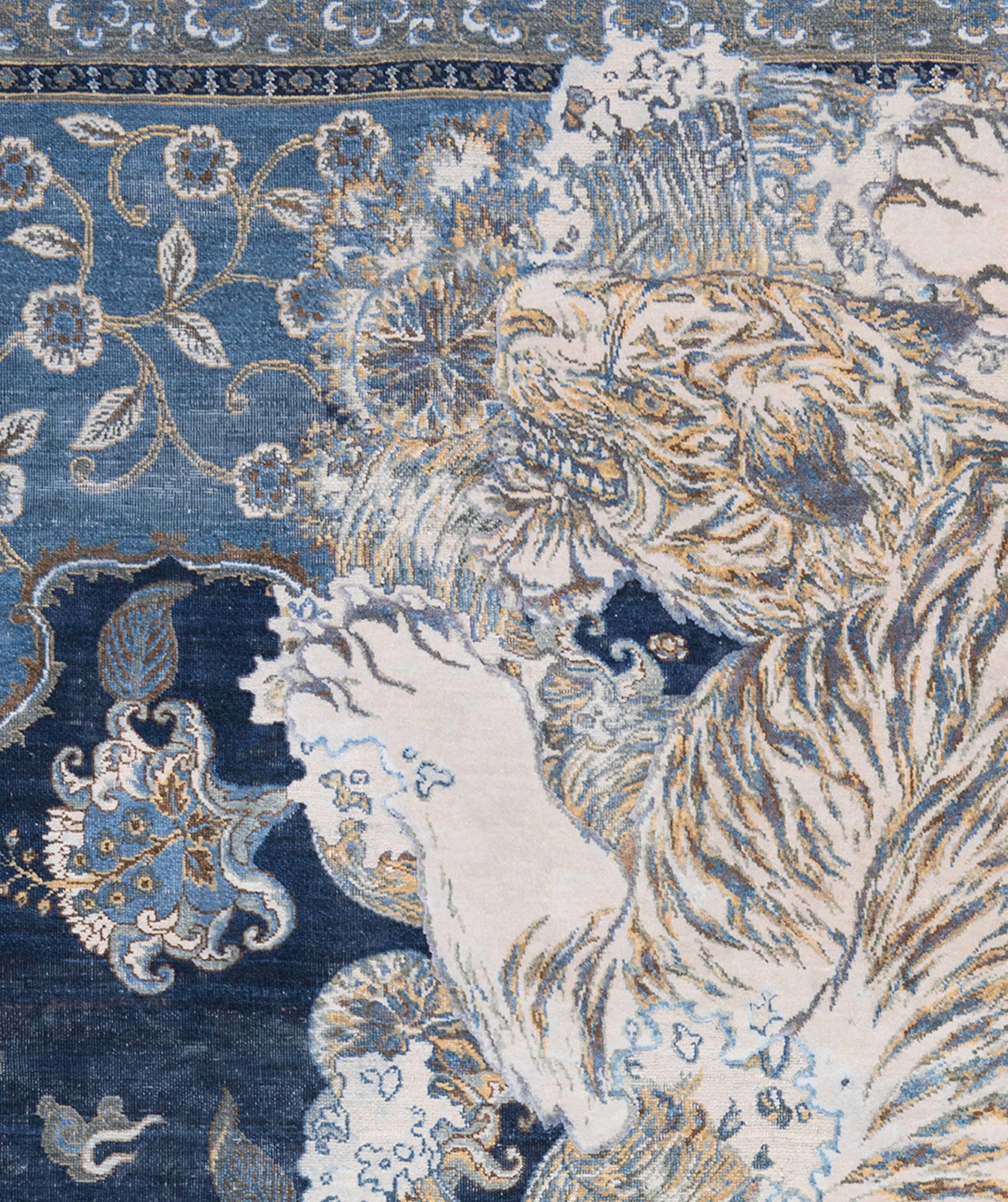 Tibetan Tiger Rug by Knots Rugs, Hand-Knotted Silk & Wool, 17th Century Modern For Sale 5