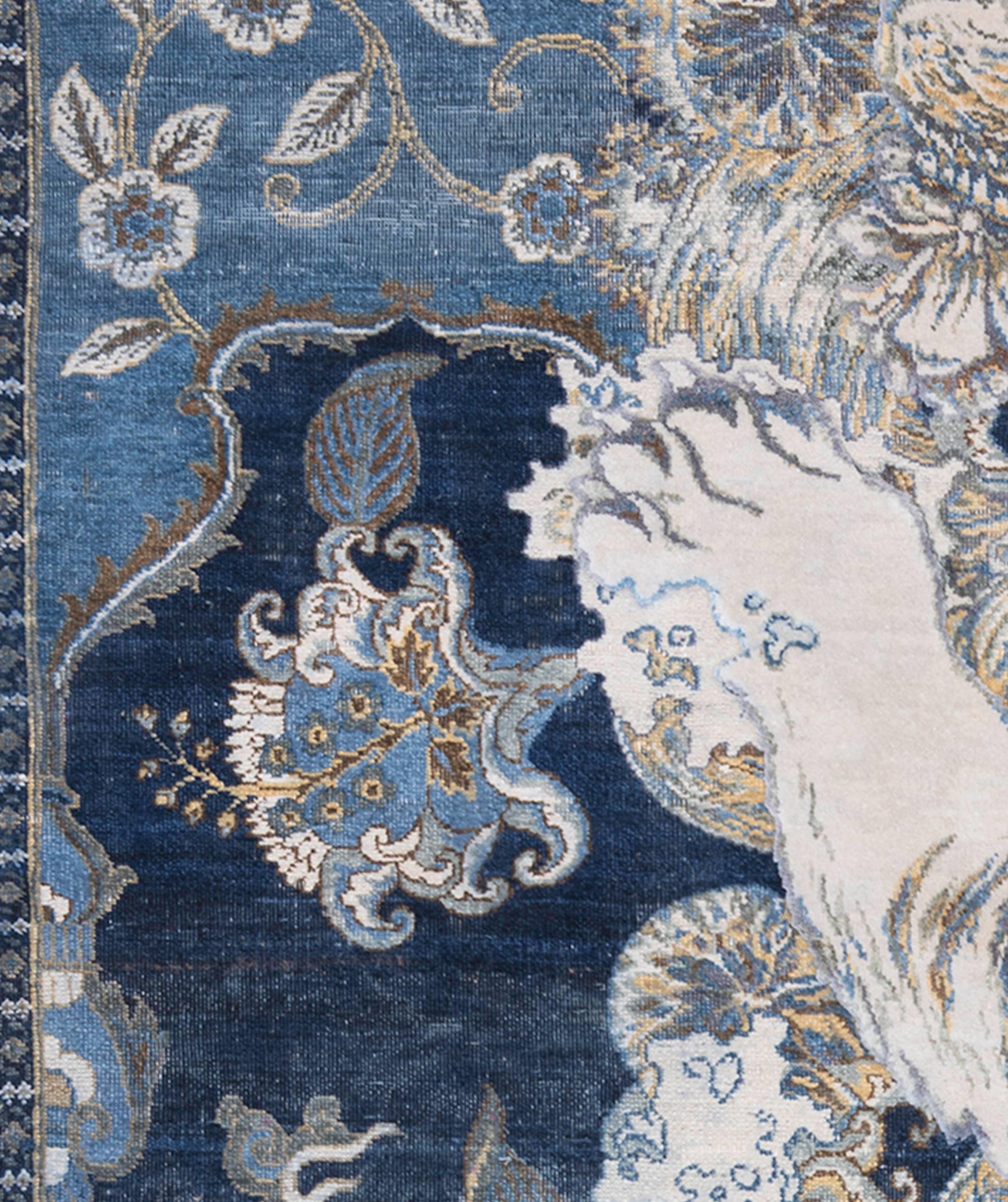 Tibetan Tiger Rug by Knots Rugs, Hand-Knotted Silk & Wool, 17th Century Modern For Sale 6