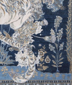 Tappeto Tibetan Tiger di Knots Rugs, annodato a mano in seta e lana, 17° secolo, moderno