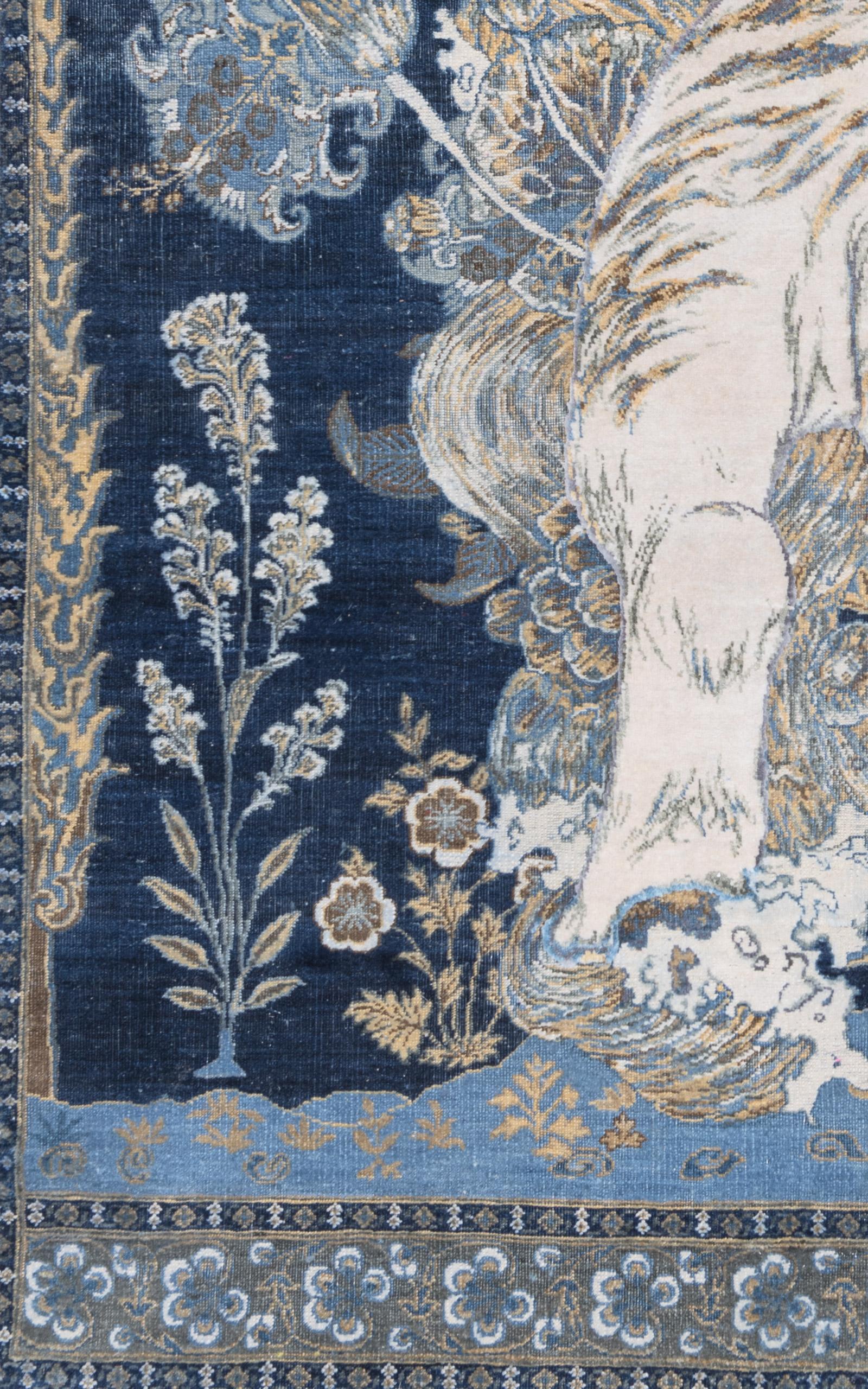 Tibetan Tiger Rug by Knots Rugs, Hand-Knotted Silk & Wool, 17th Century Modern In New Condition For Sale In London, GB