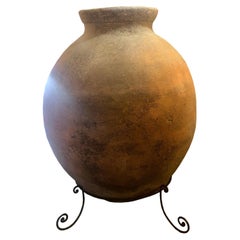 Antique 17th Century Monumental Spanish Winemaking Jar or Tinaja, Wide Profile