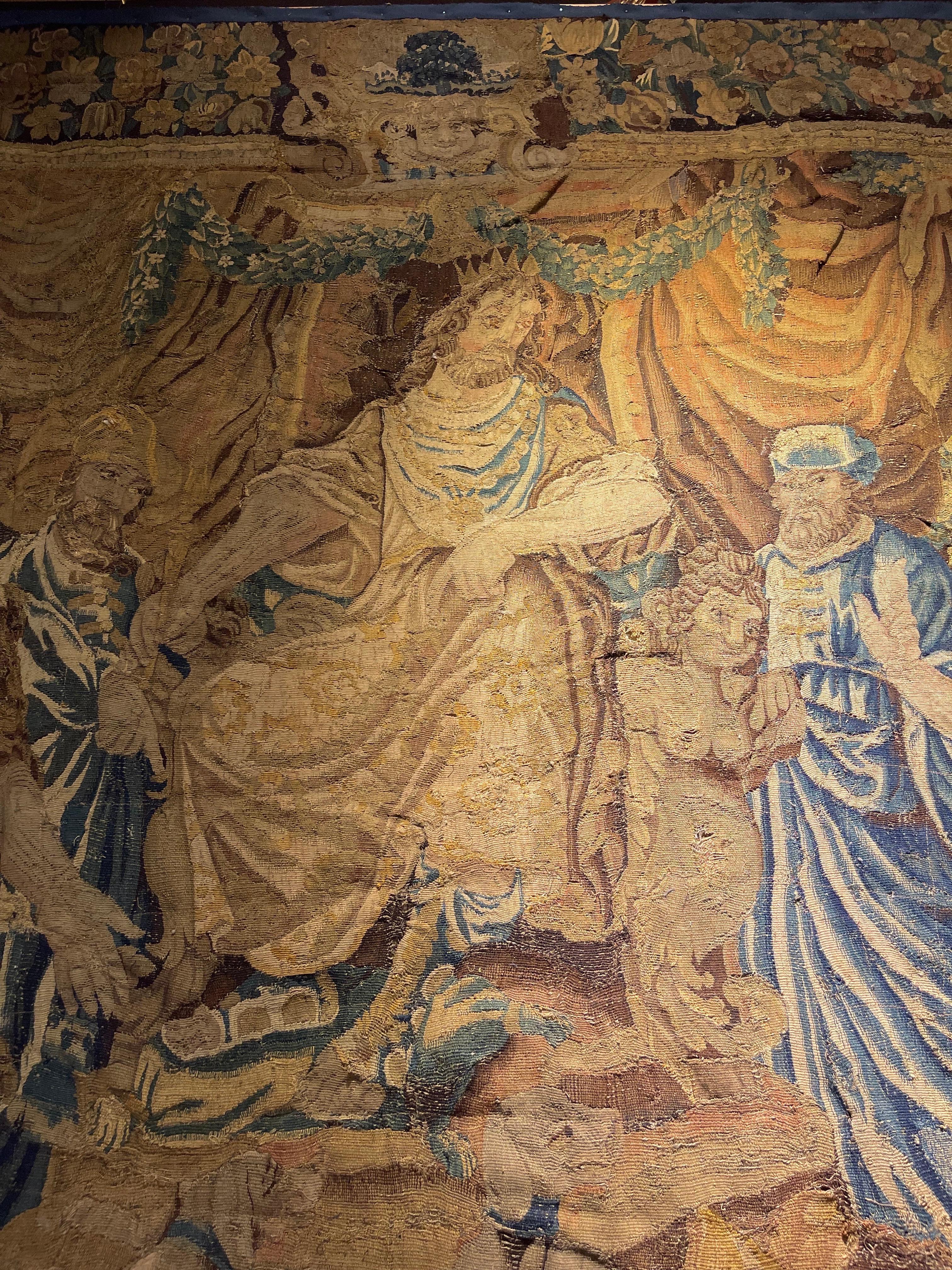 17th Century Monumental Tapestry/Gobelin Audience with the King in Antiquity For Sale 3