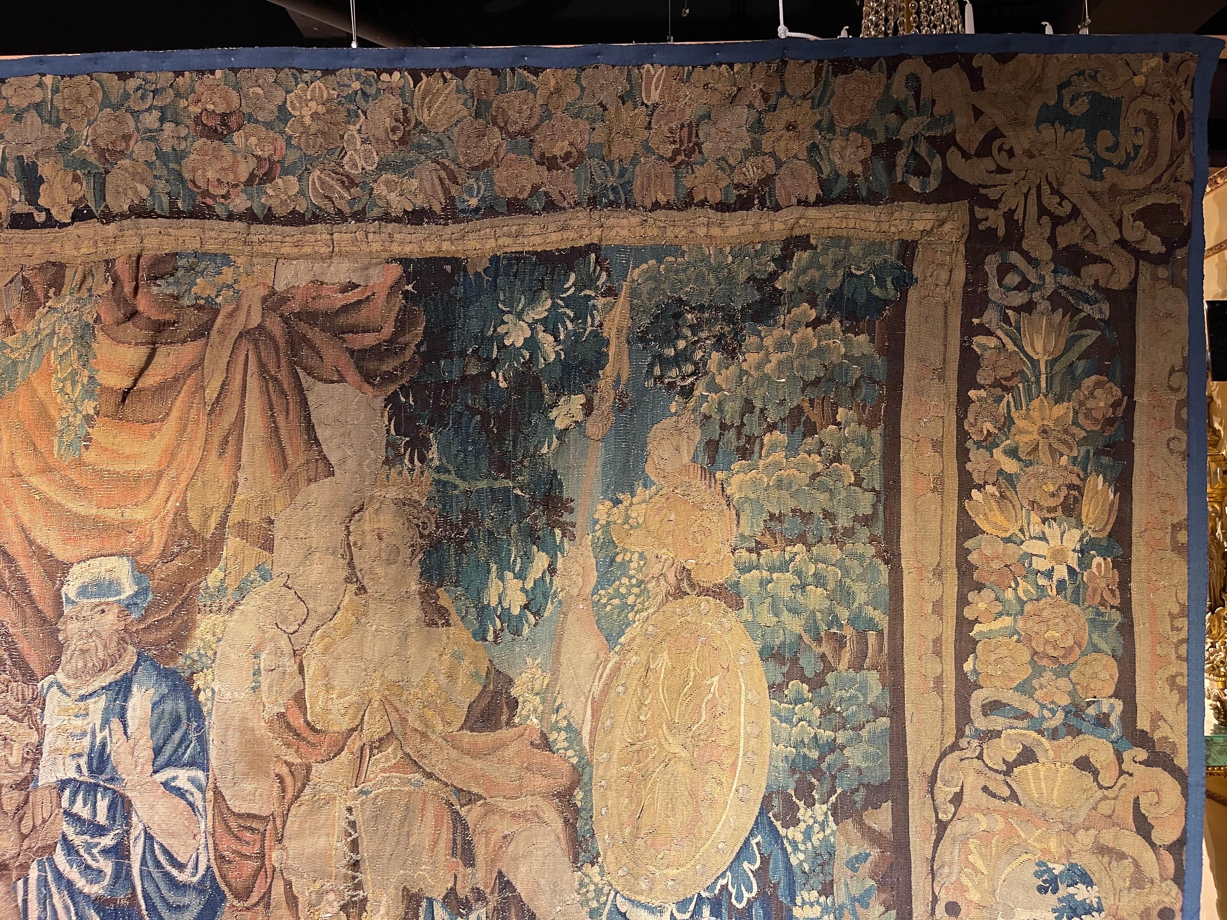 17th Century Monumental Tapestry/Gobelin Audience with the King in Antiquity For Sale 8