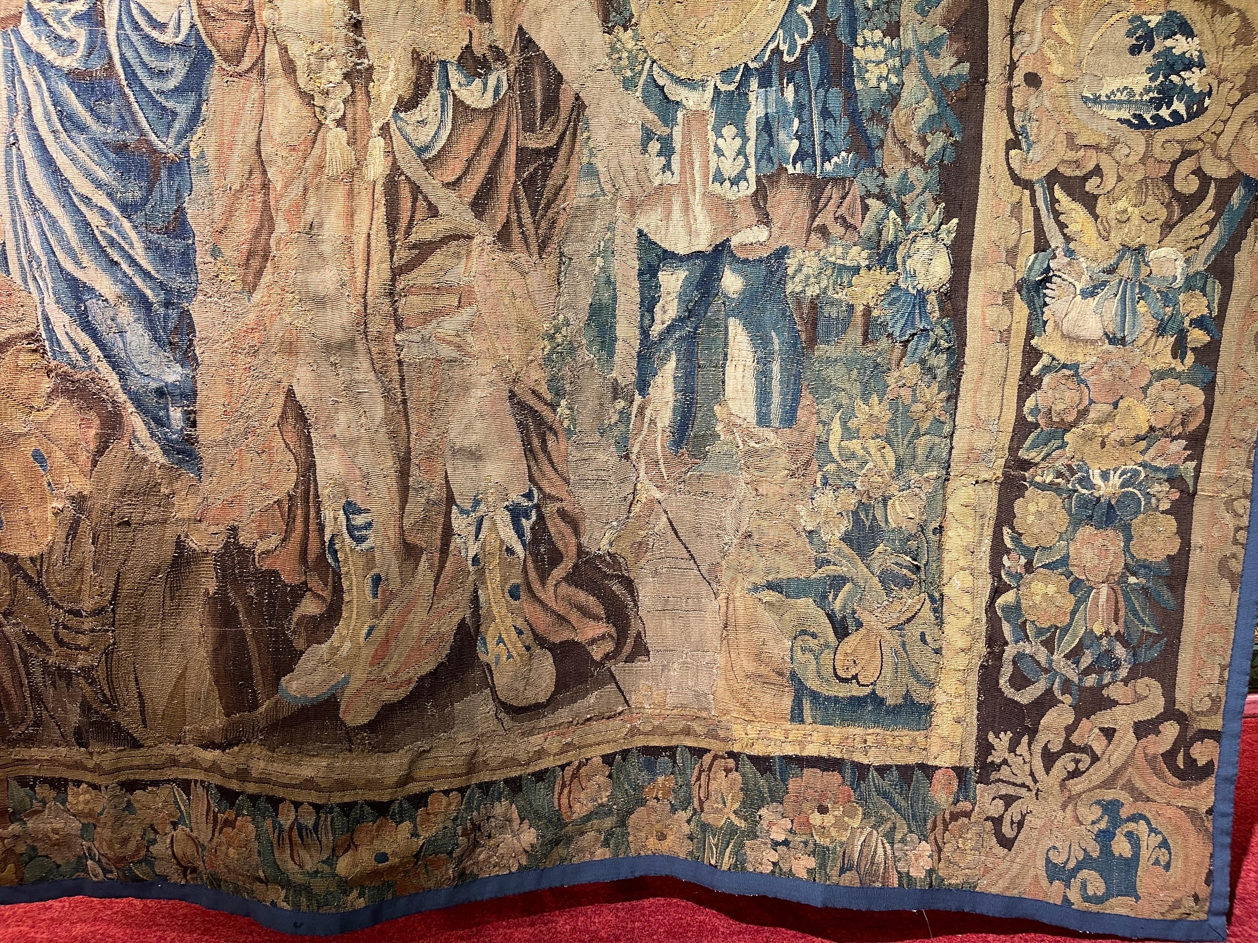 17th Century Monumental Tapestry/Gobelin Audience with the King in Antiquity For Sale 9