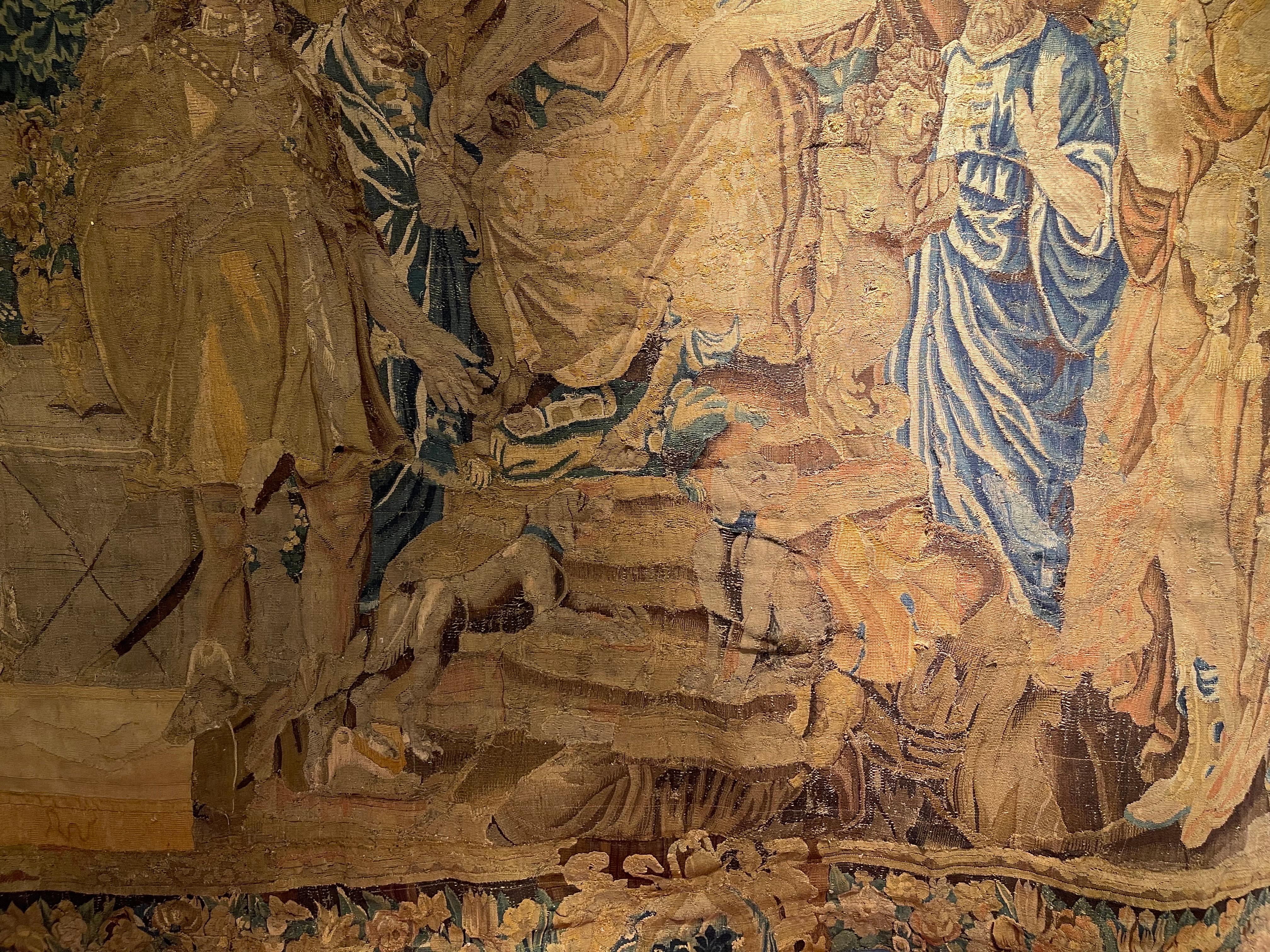 Monumentaler Wandteppich aus dem 17. Jahrhundert/Gobelin Audience mit dem König in Antike im Angebot 8