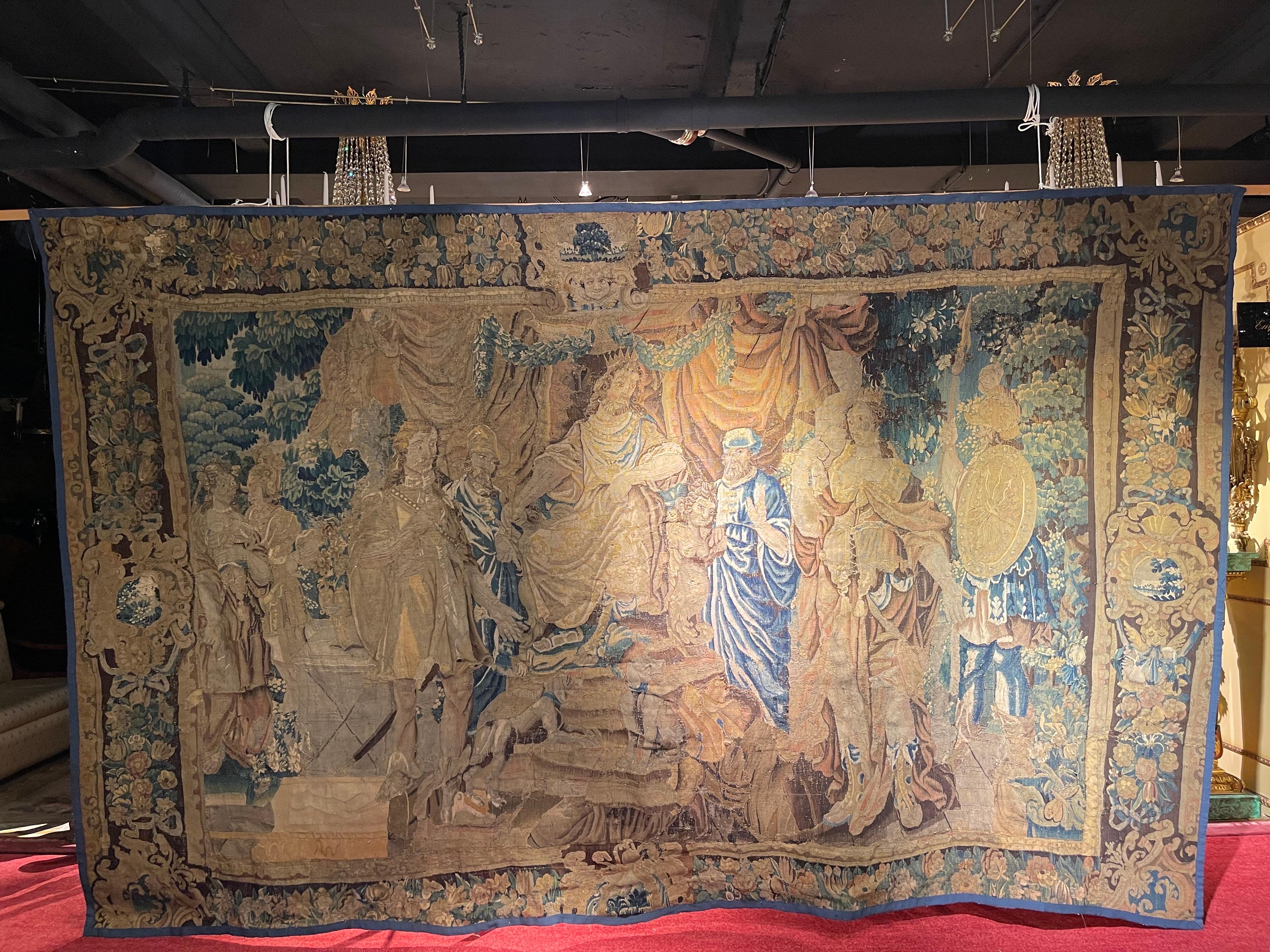 17th Century Monumental Tapestry/Gobelin Audience with the King in Antiquity For Sale 12