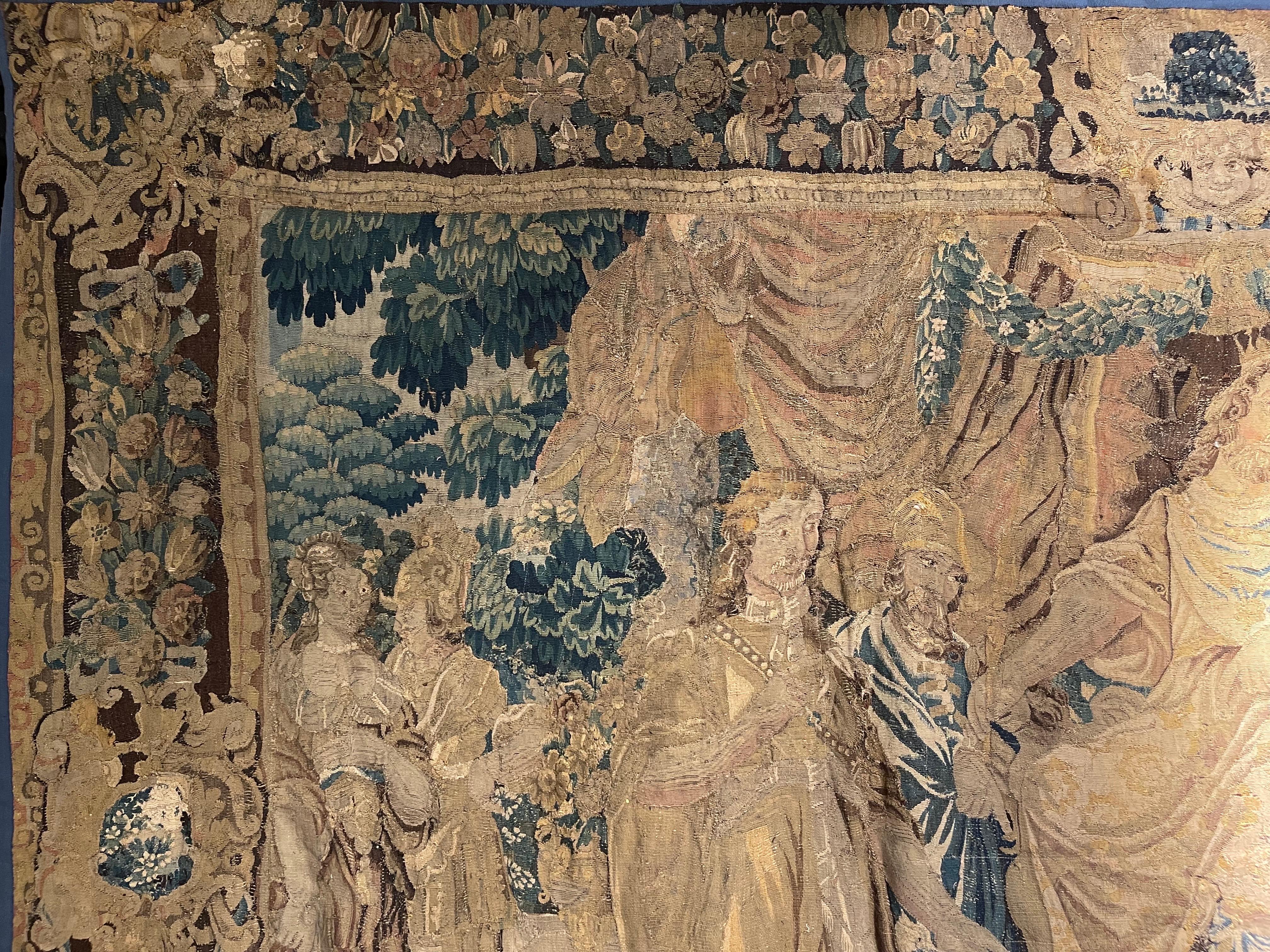 French 17th Century Monumental Tapestry/Gobelin Audience with the King in Antiquity For Sale