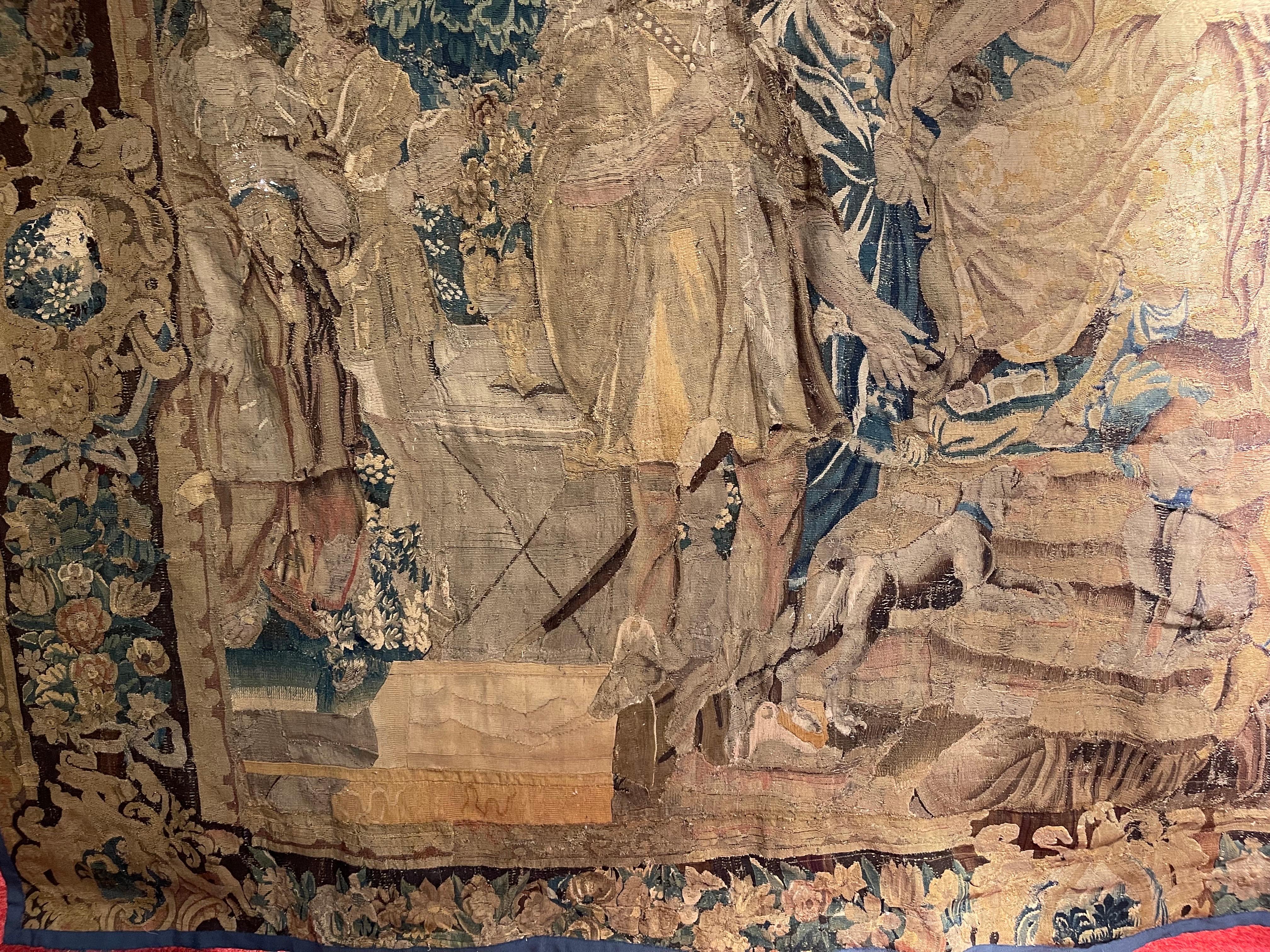 Monumentaler Wandteppich aus dem 17. Jahrhundert/Gobelin Audience mit dem König in Antike (Französisch) im Angebot