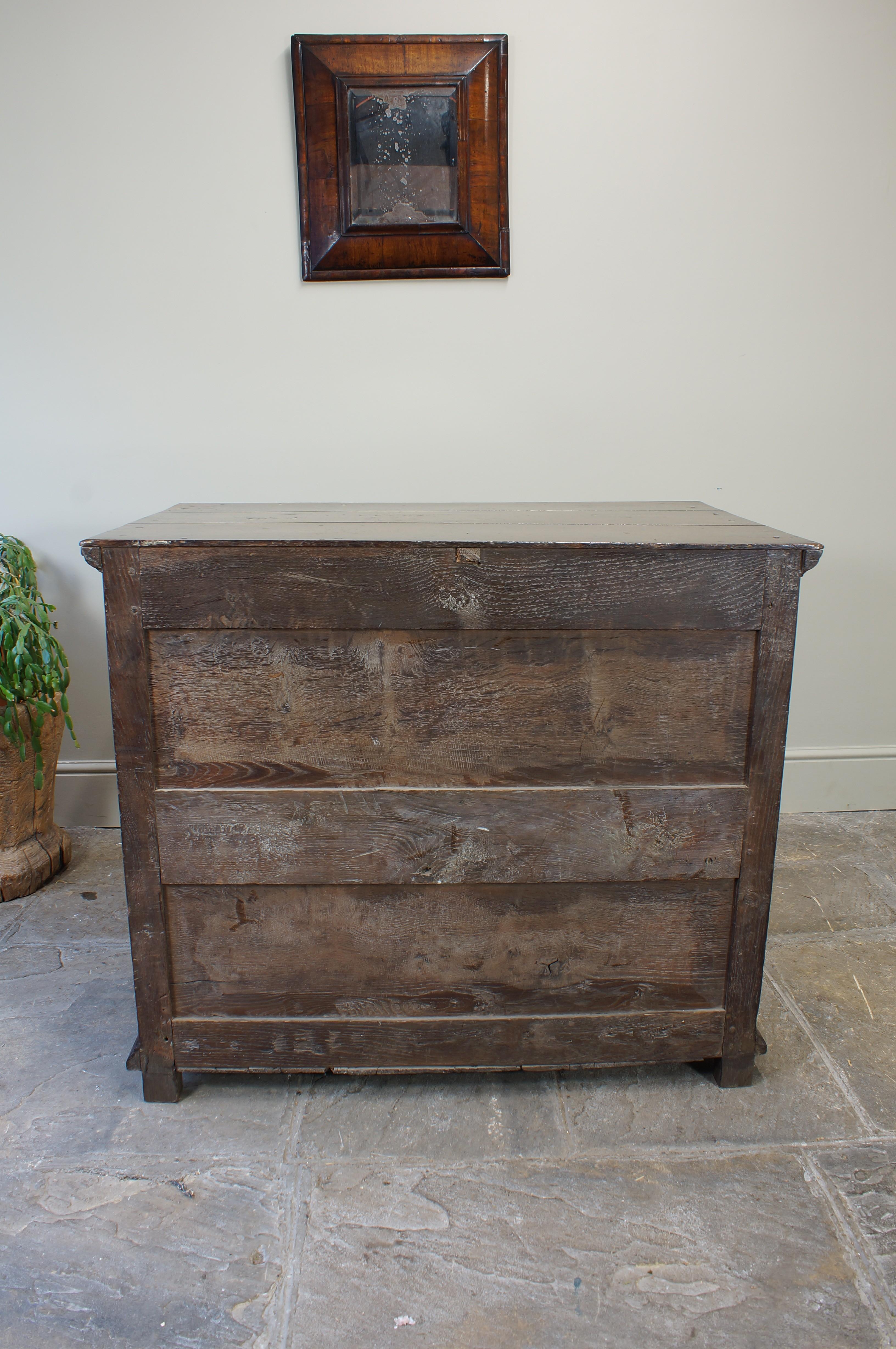 17th Century Moulded Oak Chest Of Drawers. For Sale 6