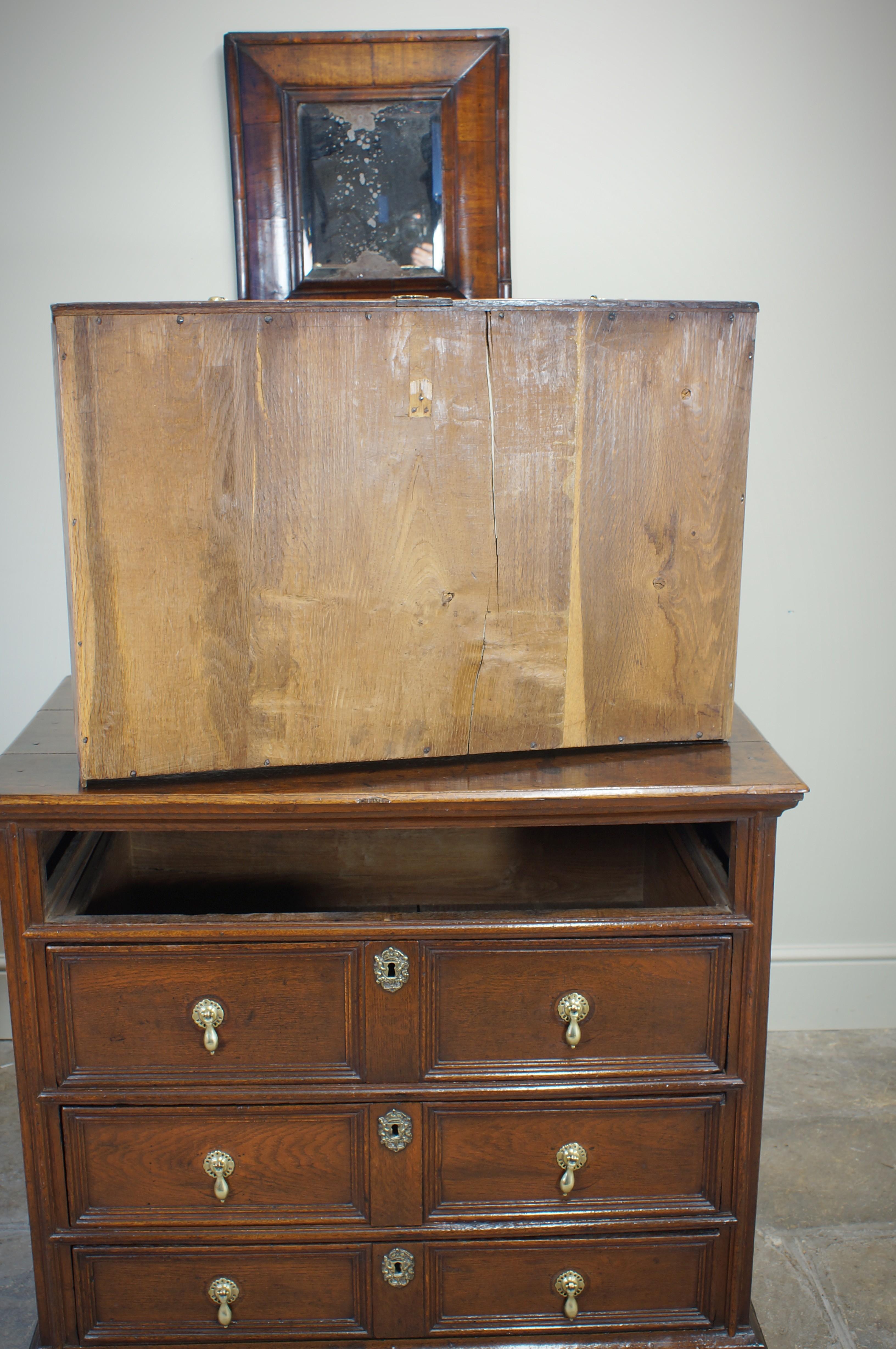 17th Century Moulded Oak Chest Of Drawers. For Sale 8