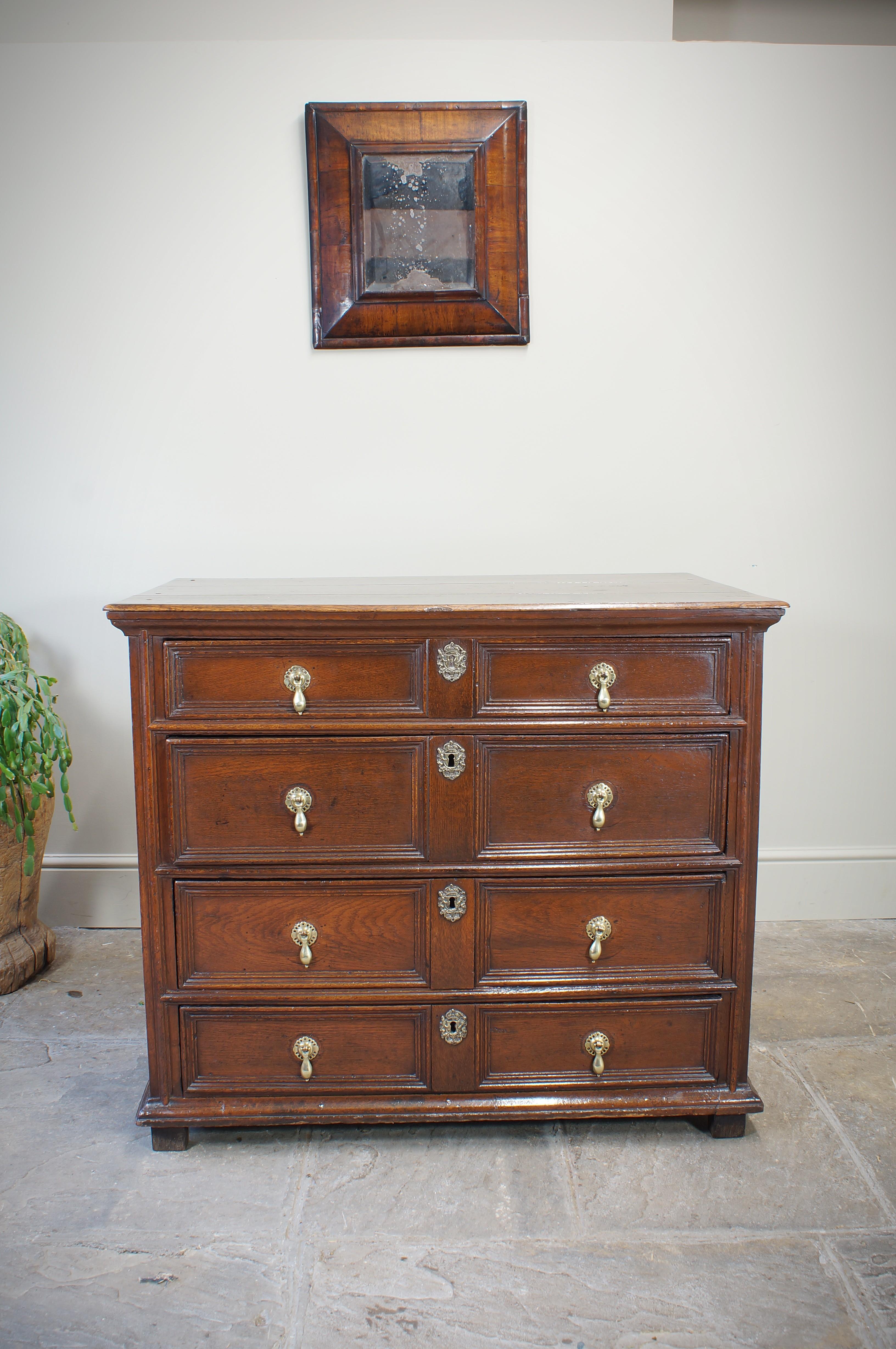 17th Century Moulded Oak Chest Of Drawers. For Sale 9