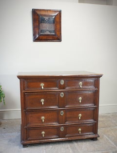 17th Century Moulded Oak Chest Of Drawers.