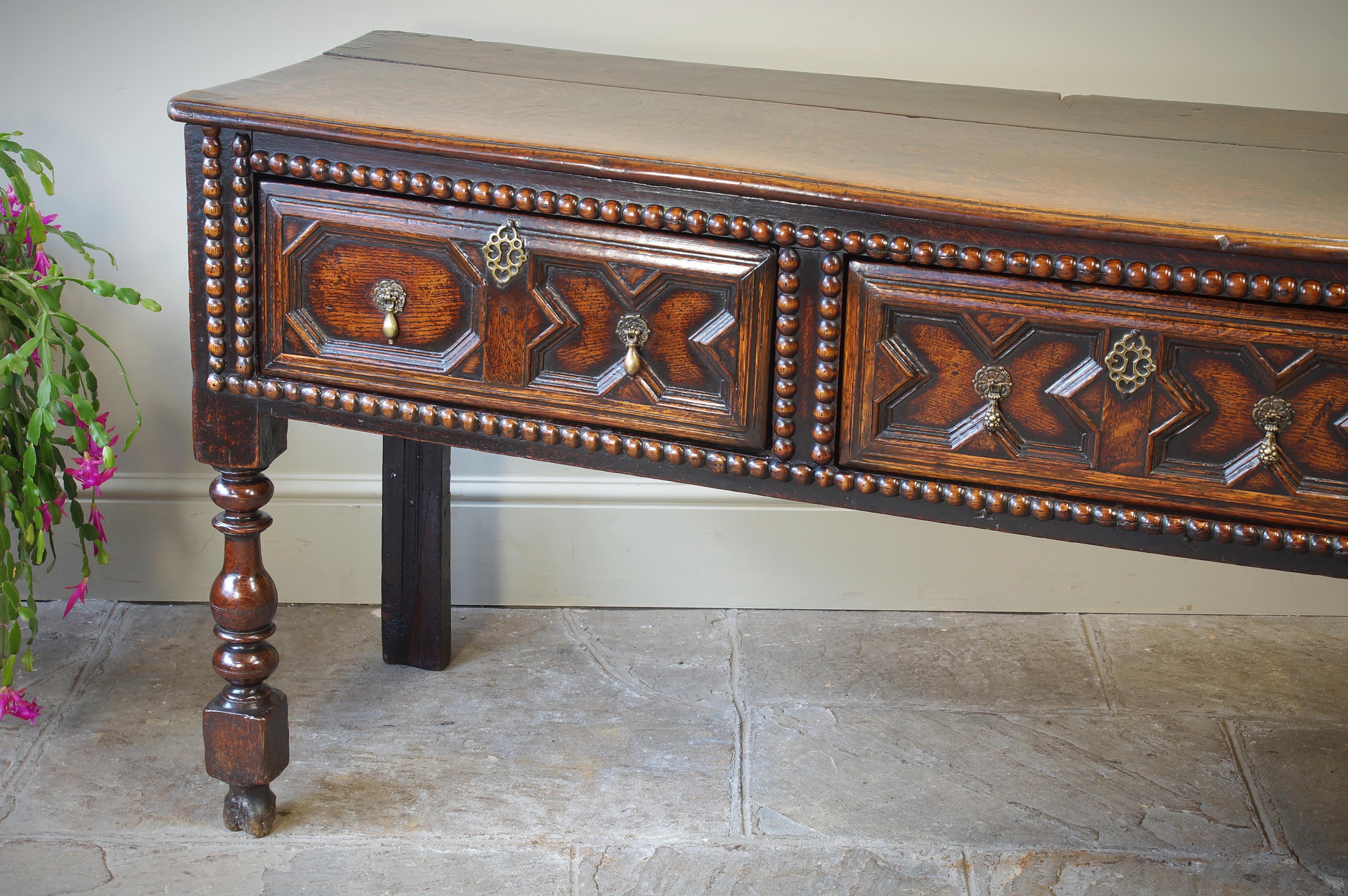 17th Century Moulded Oak Dresser base. 10