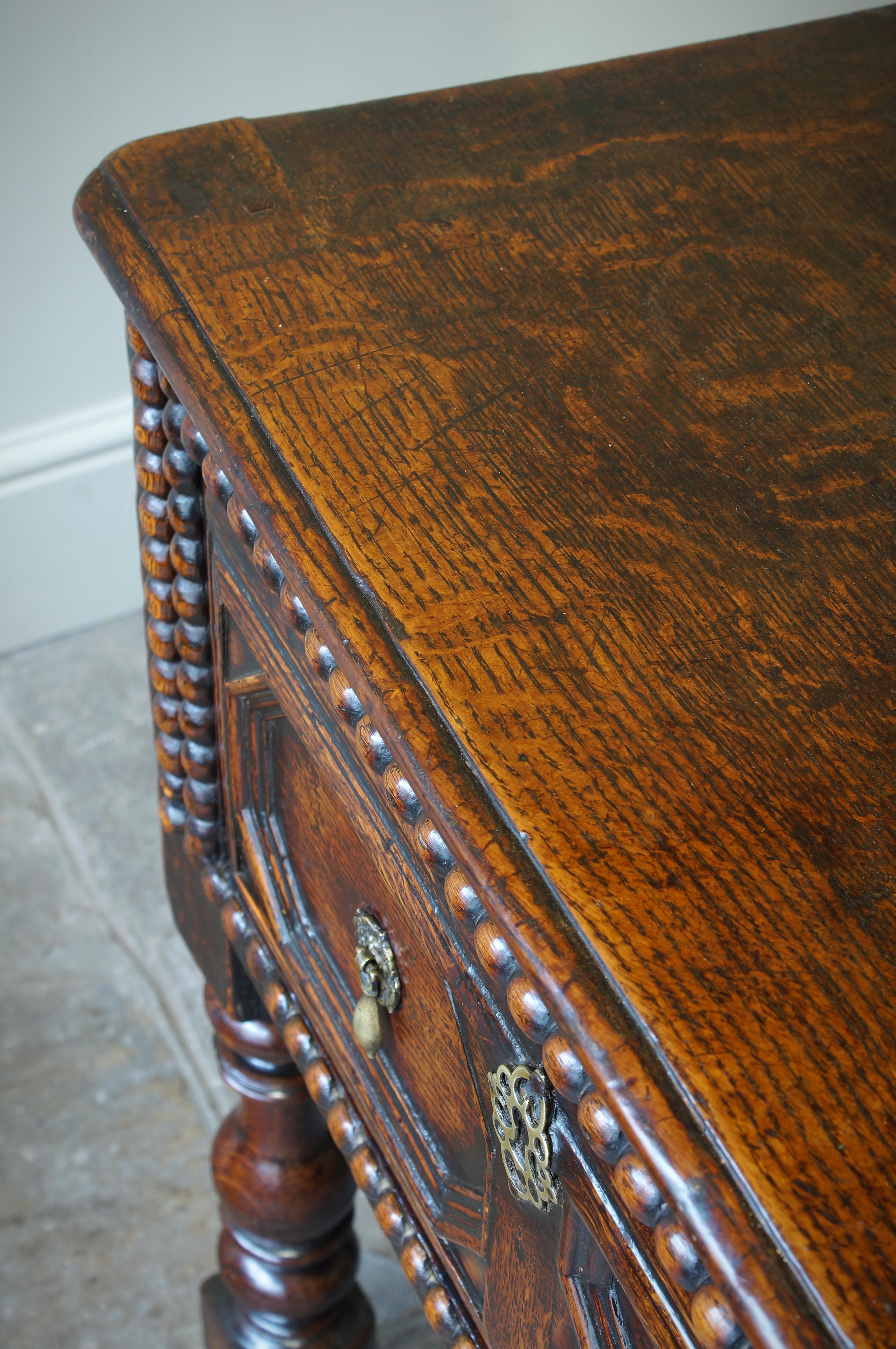 17th Century Moulded Oak Dresser base. In Good Condition For Sale In Skipton, GB