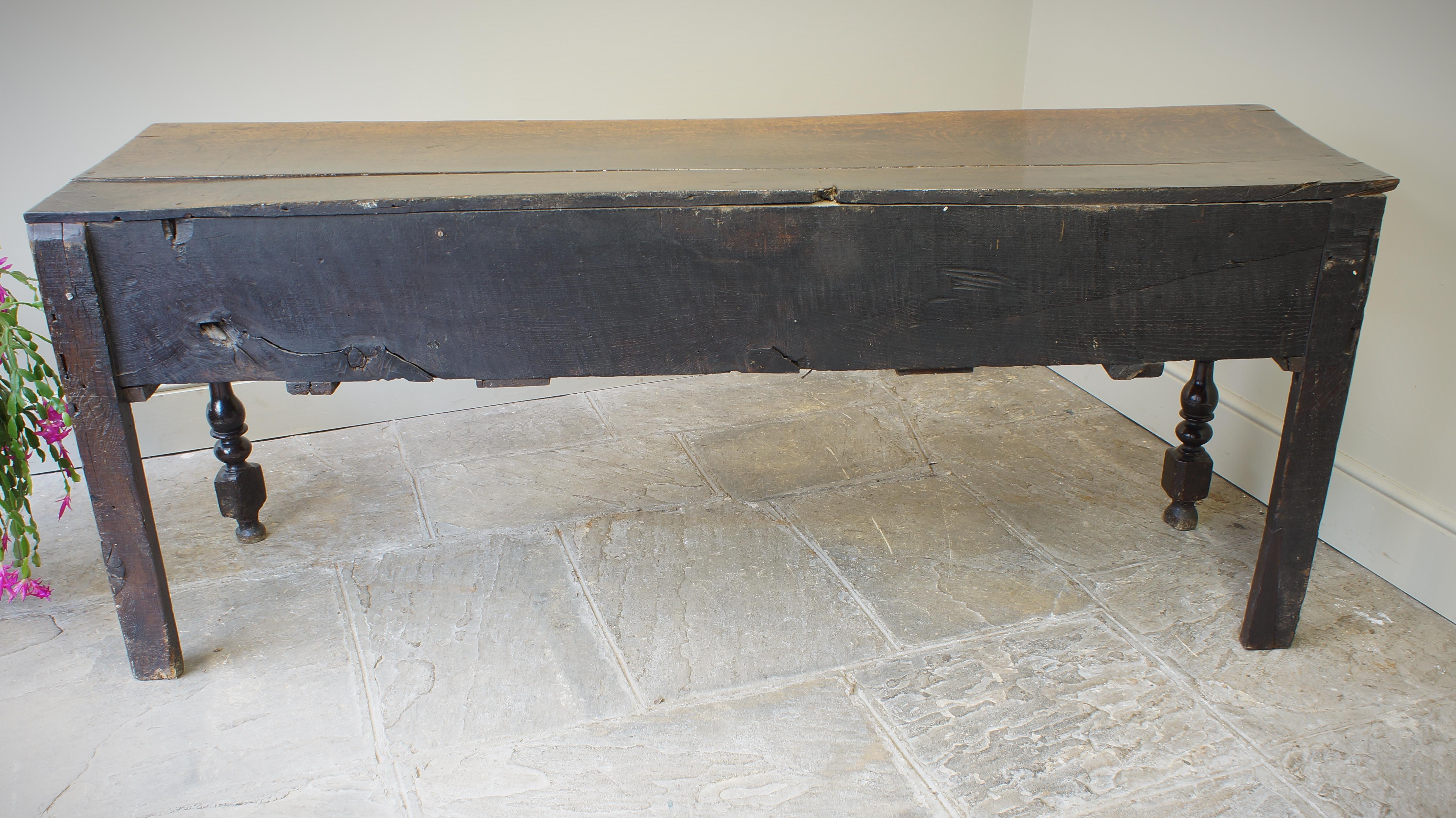 17th Century Moulded Oak Dresser base. 1