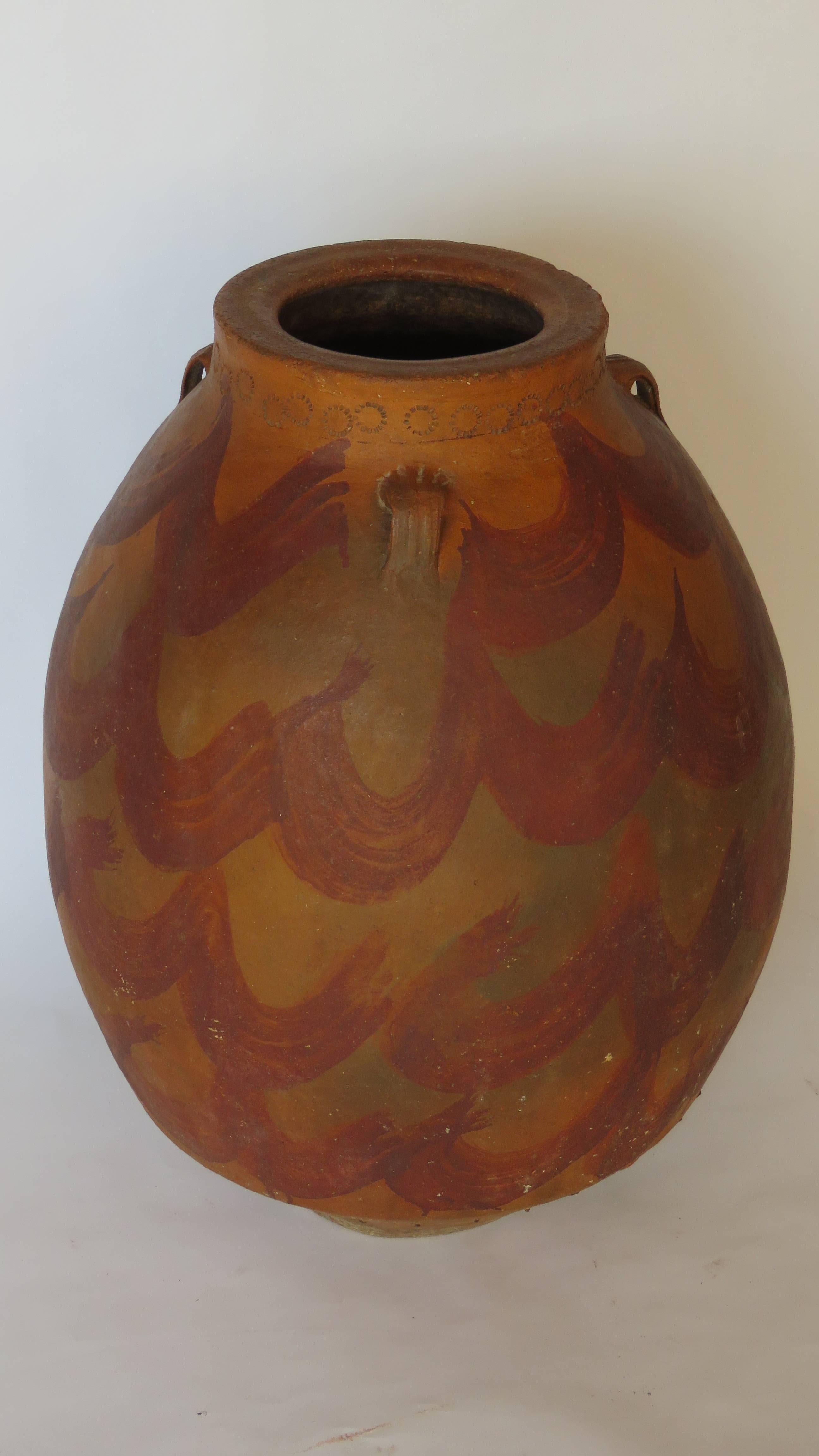 Hand-Painted 17th Century Mozarab Terracotta Jar