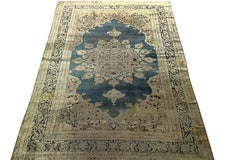 18th Century Museum Fine Textile 4x6 Antique Persian Silk Heriz Rug 135cmx173cm