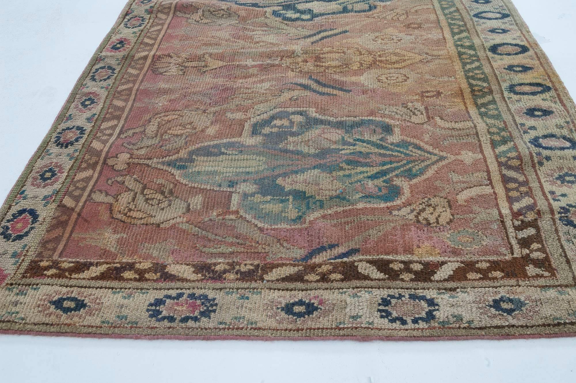 Hand-Knotted Authentic 17th Century Narrow Cairene Wool Runner For Sale