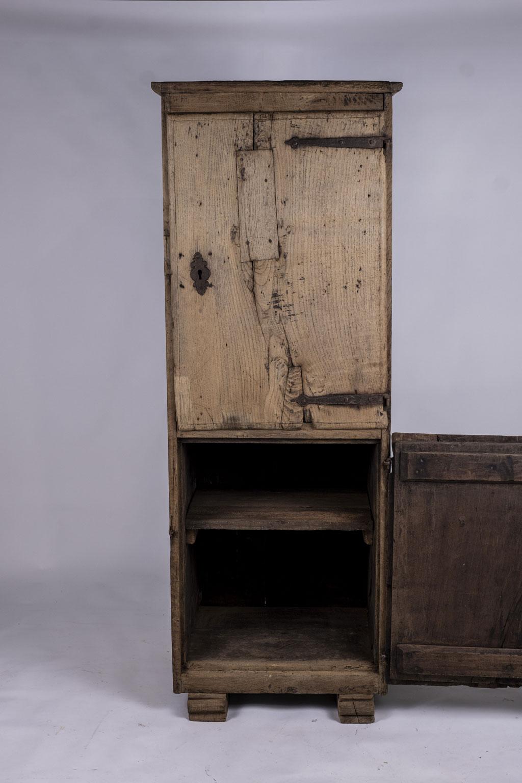 Baroque 17th Century Naturally Bleached Chestnut Cupboard