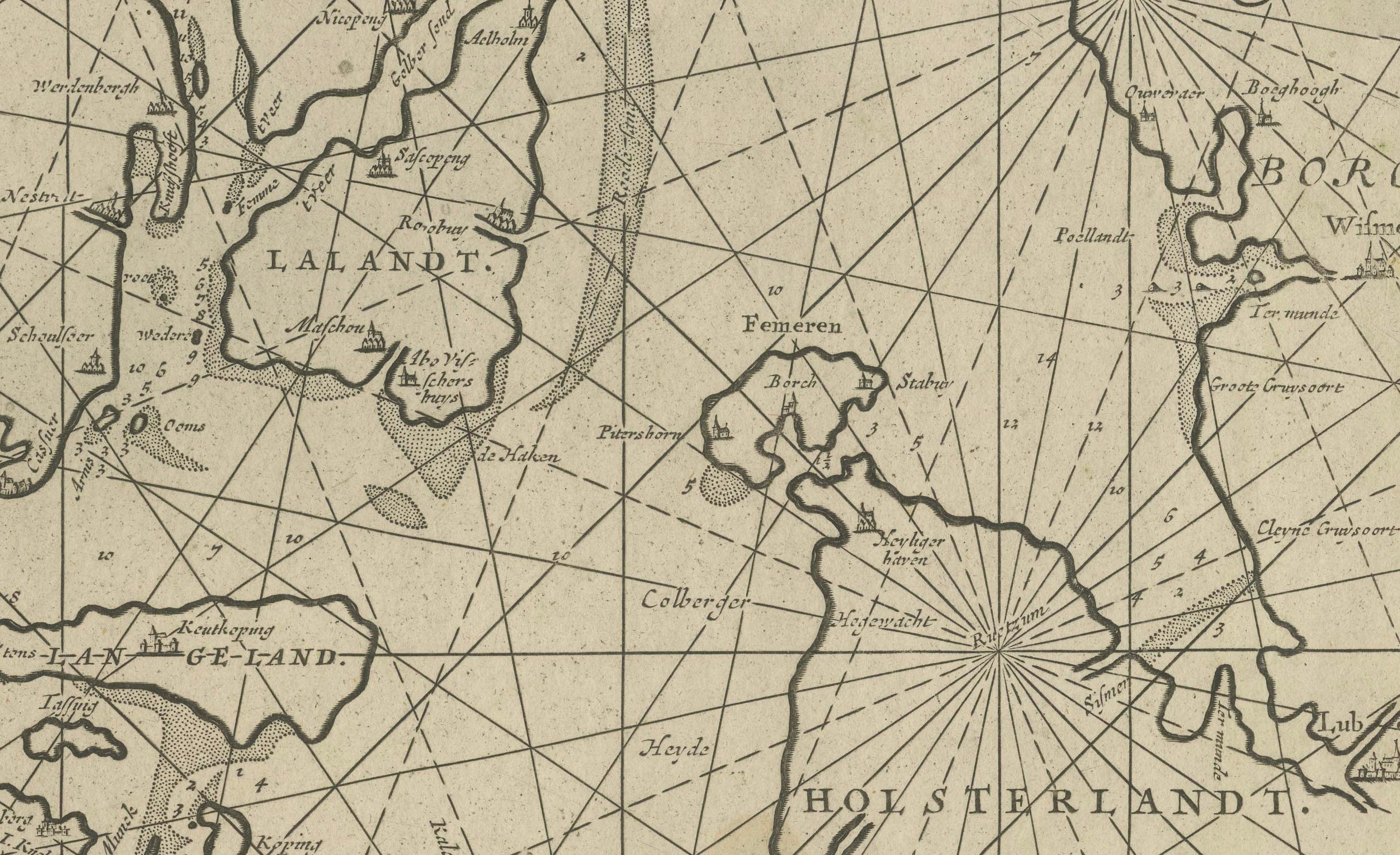 17th Century Nautical Chart of Skagerrak and Øresund by Johannes van Keulen In Fair Condition For Sale In Langweer, NL