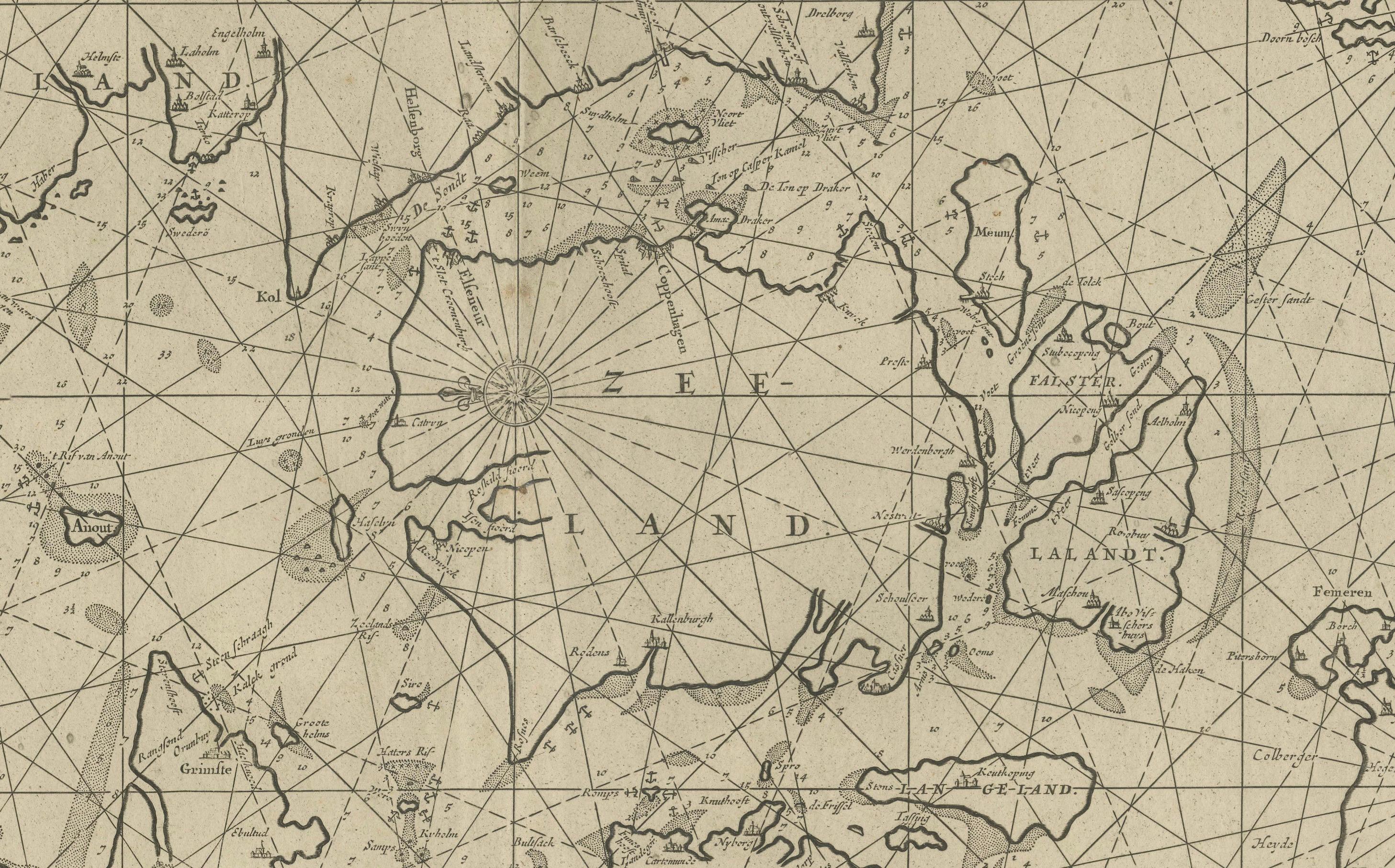 17th Century Nautical Chart of Skagerrak and Øresund by Johannes van Keulen For Sale 4
