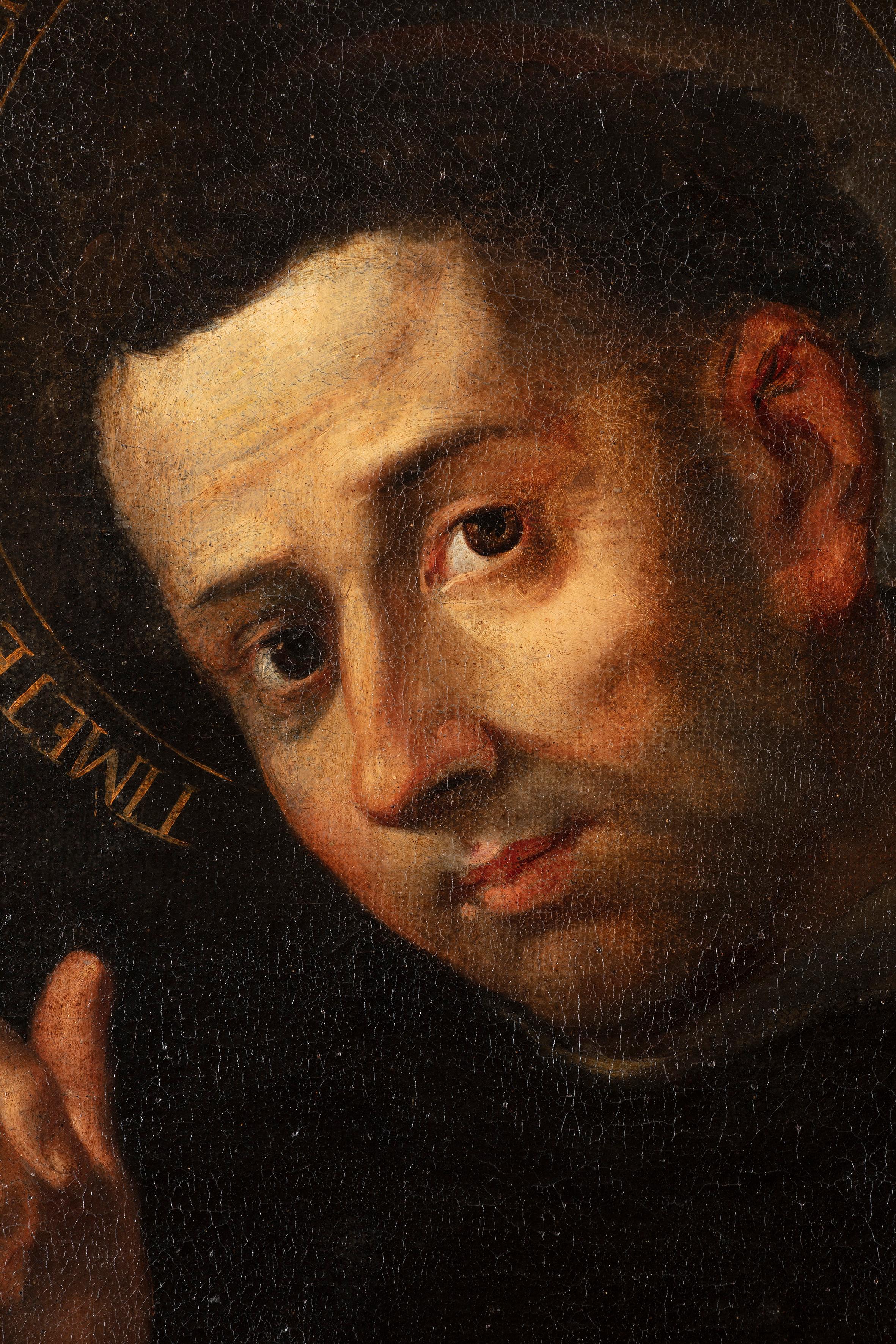 17th century By Neapolitan maestro San Vincenzo Ferreri Oil on canvas For Sale 3