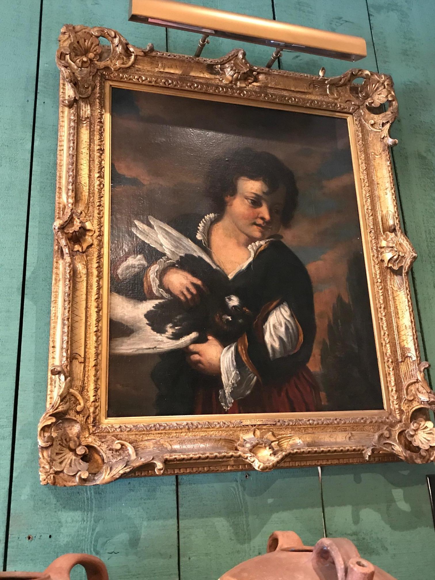 17th C Neapolitan School Painting Oil Canvas Old Master Mola Giovanni Battista In Good Condition For Sale In West Hollywood, CA