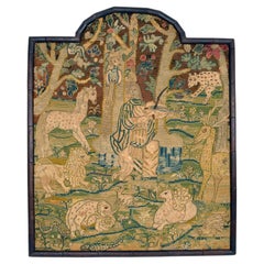 17th Century Needlework of Orpheus Taming the Wild Animals