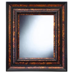 Antique 17th Century Netherlandish Cabinetmaker's Frame, with its Period Mirror Plate