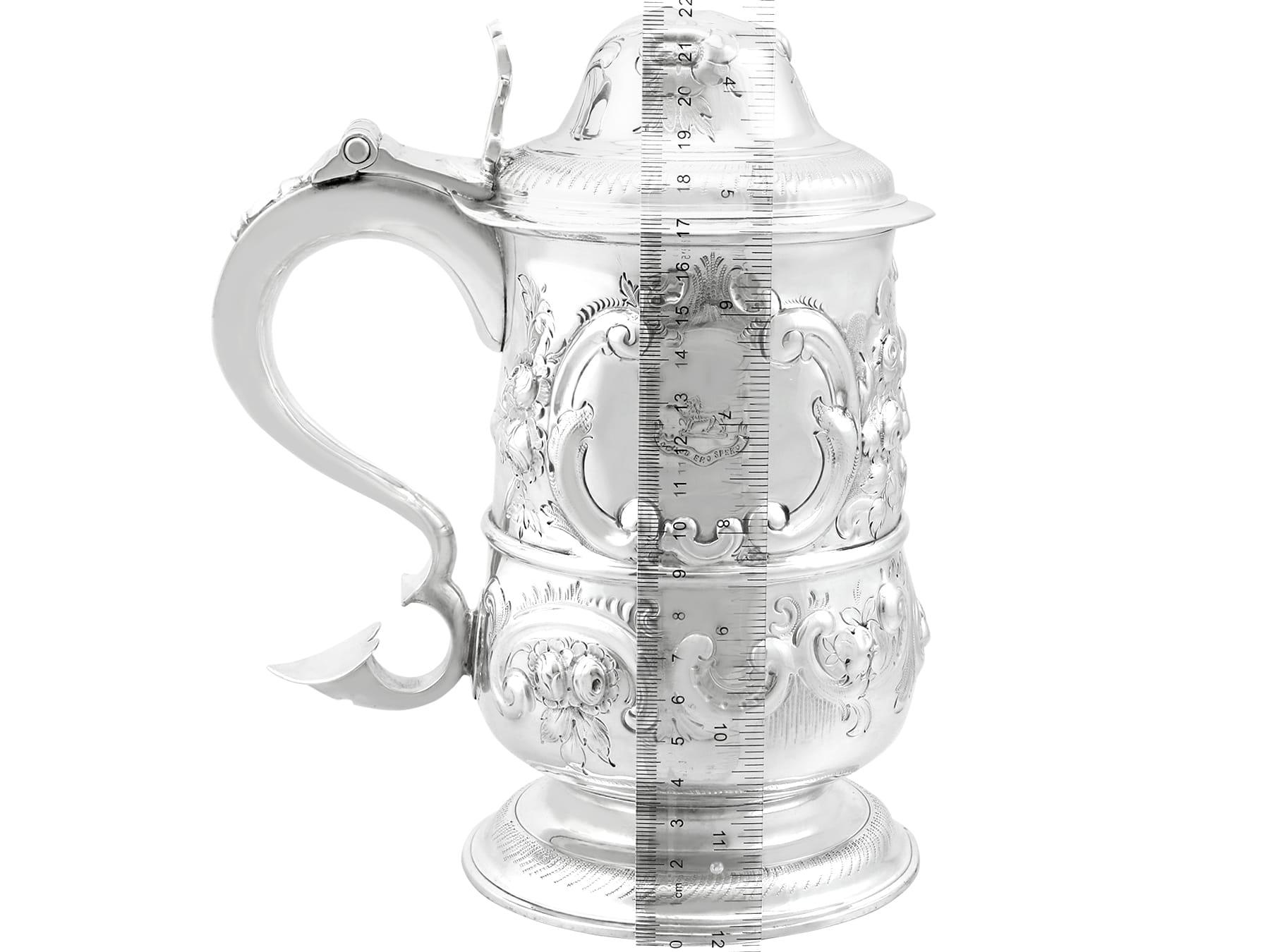 17th Century Newcastle Sterling Silver Tankard For Sale 6