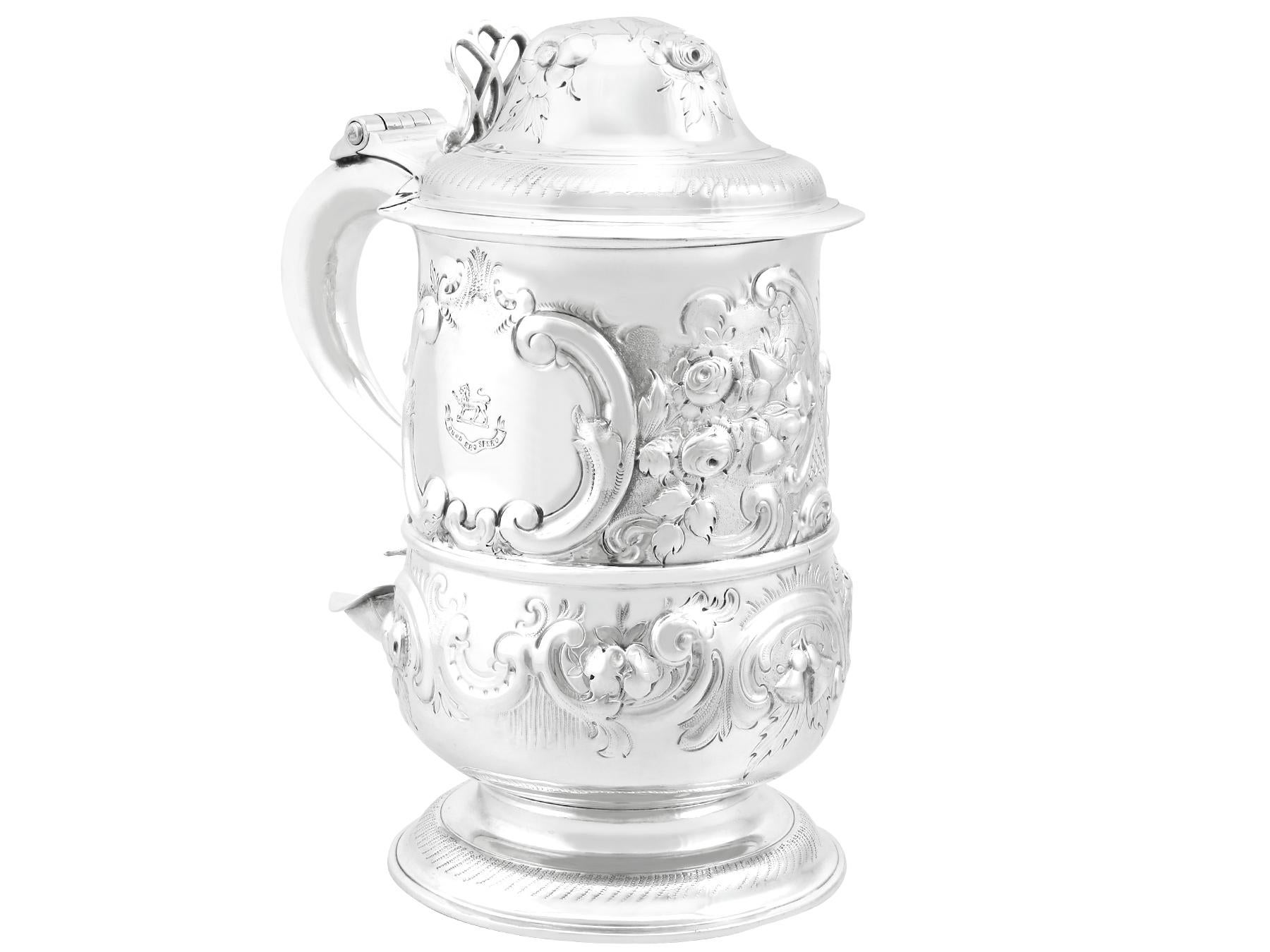 George III 17th Century Newcastle Sterling Silver Tankard For Sale