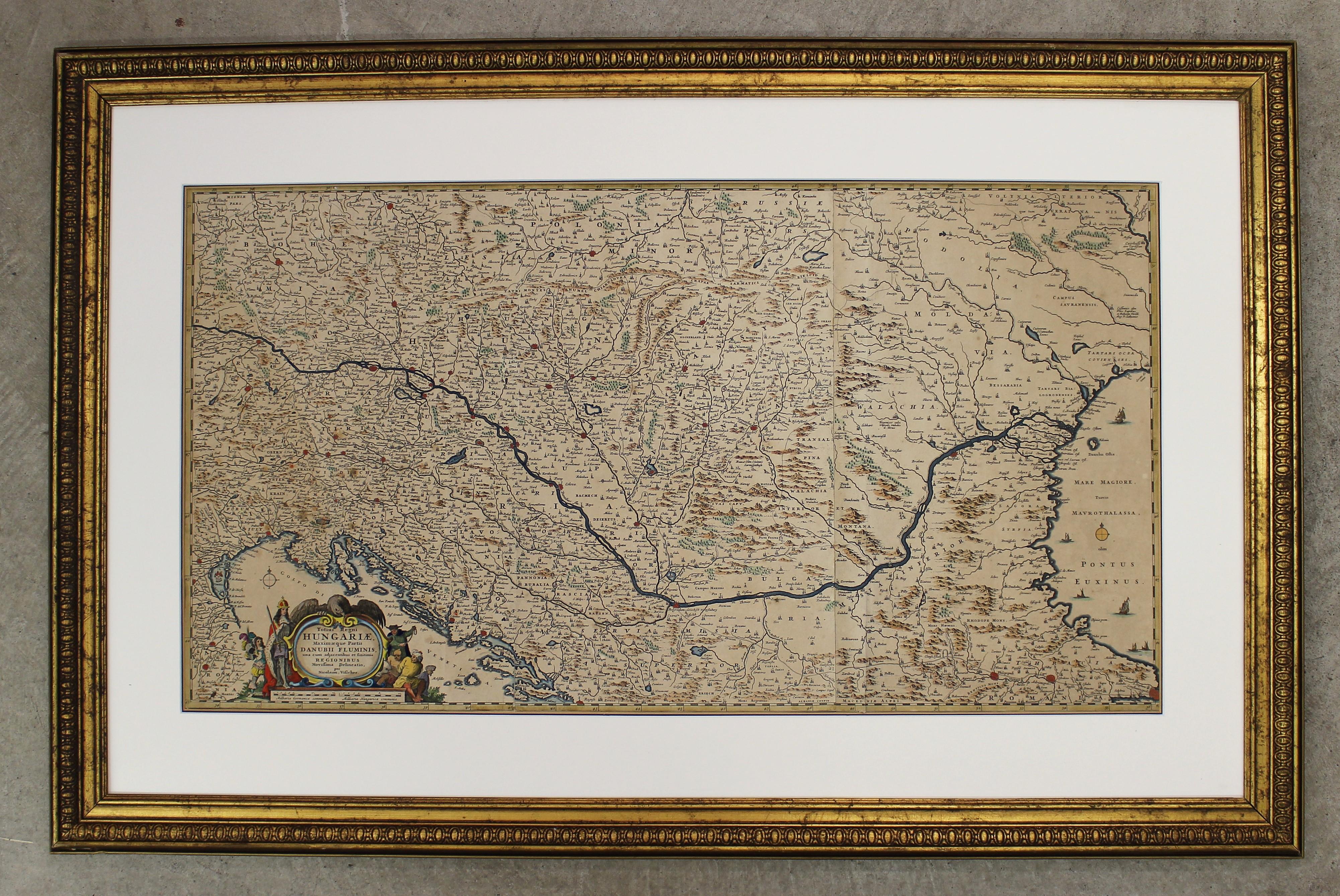 Carte de Nicolas Visscher du XVIIe siècle représentant l'Europe du Sud-Est Bon état - En vente à Hamilton, Ontario