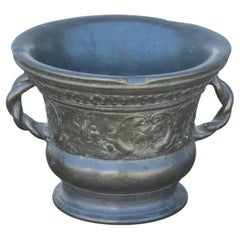 17th Century Northern Italian Bronze Mortar with Twisted Handles