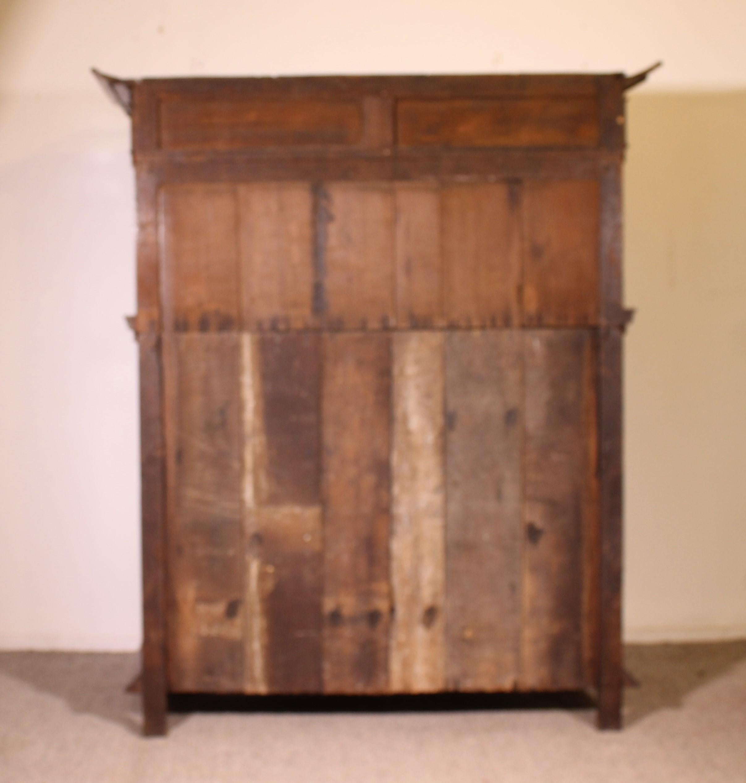Buffet à 4 portes en chêne et ébène du 17ème siècle - Pays-Bas en vente 5