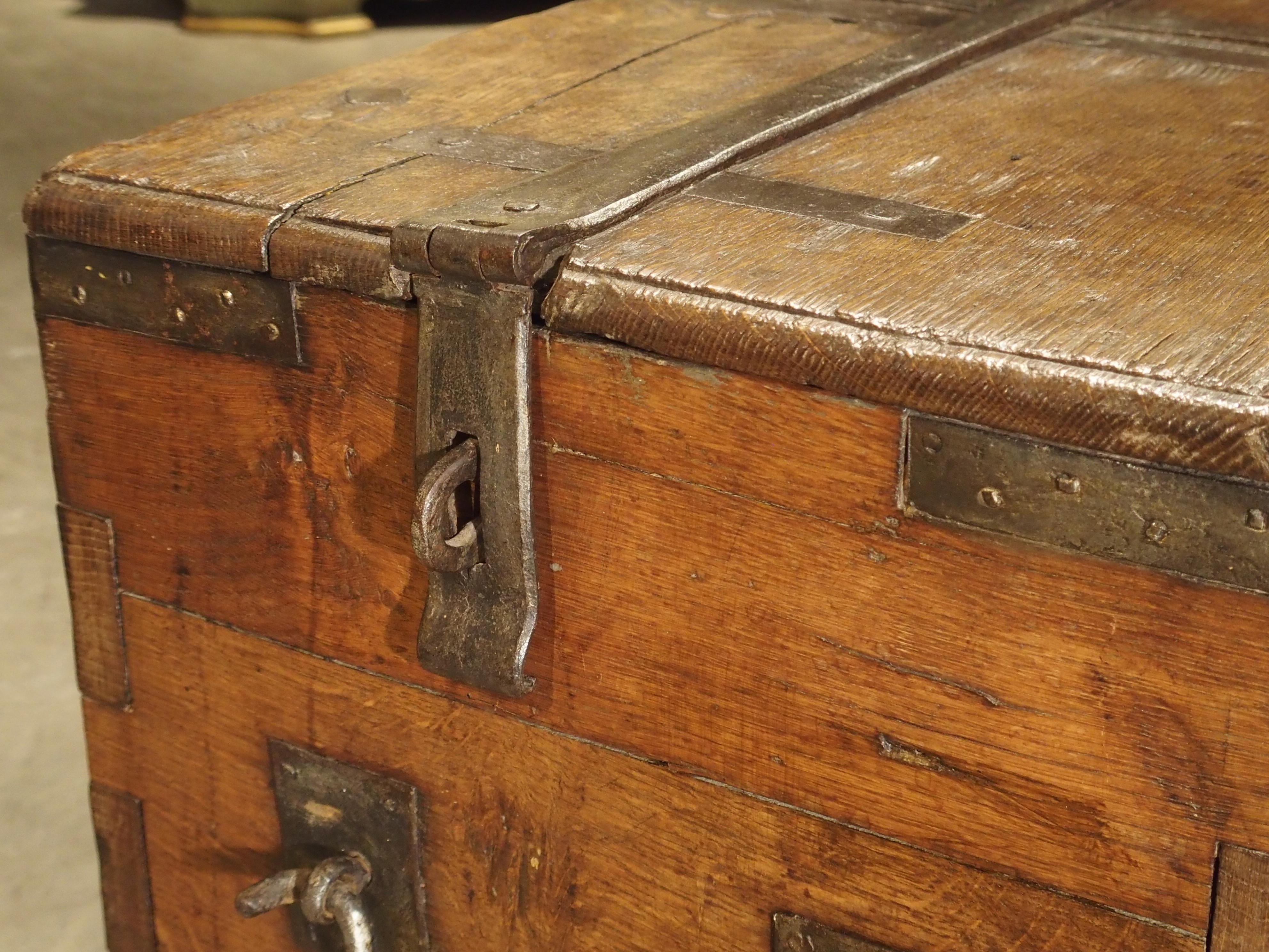 17th Century Oak and Iron Strong Box 3