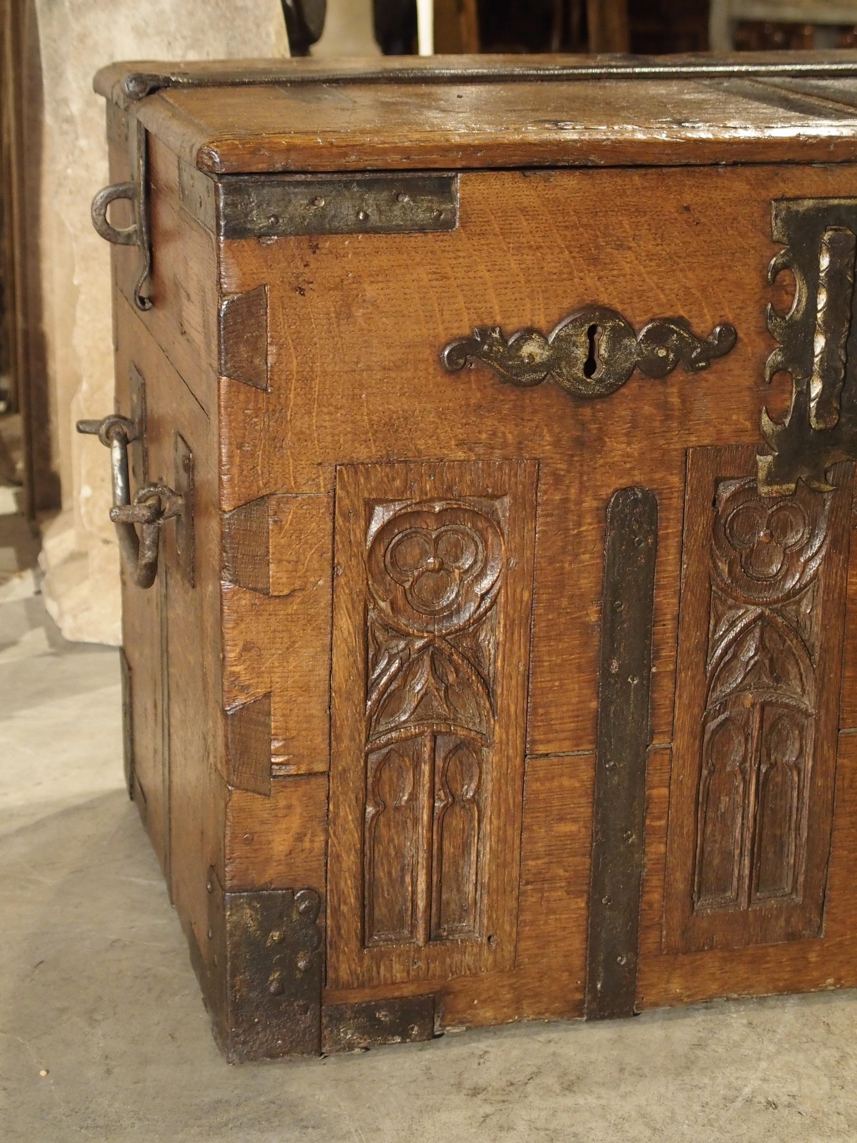 17th Century Oak and Iron Strong Box 5