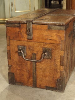 17th Century Oak and Iron Strong Box