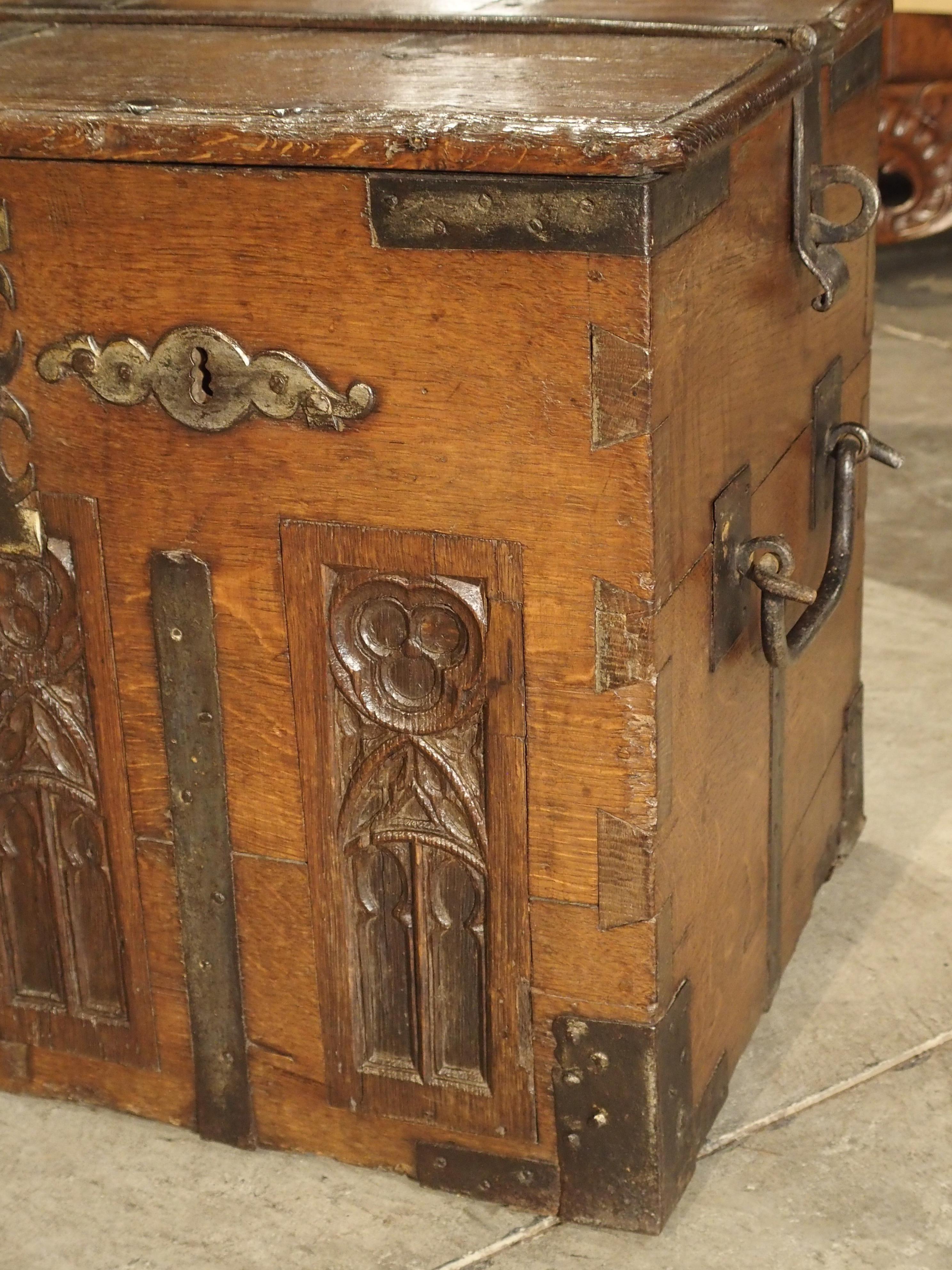 18th Century and Earlier 17th Century Oak and Iron Strong Box