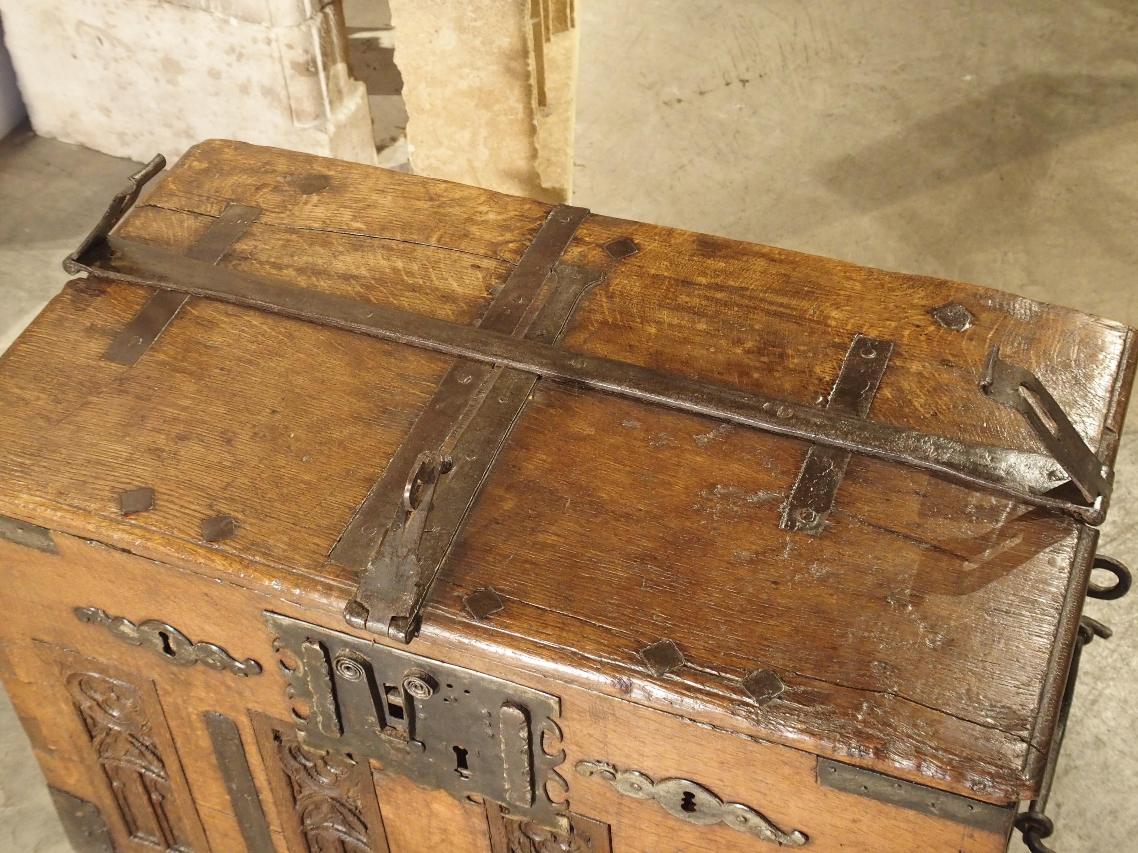 17th Century Oak and Iron Strong Box 1