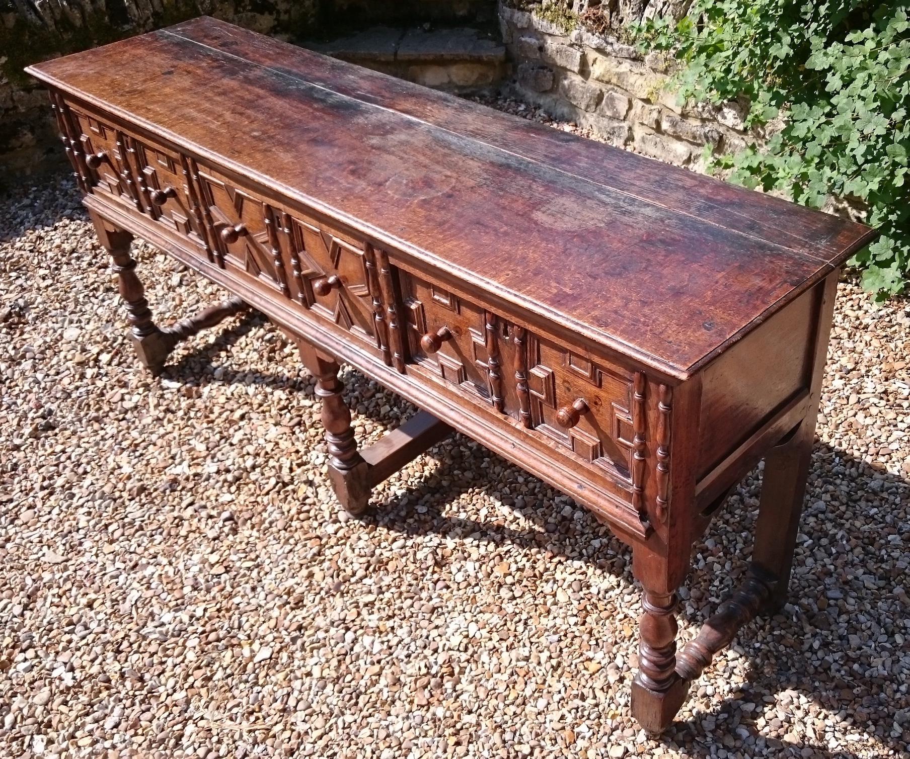 British 17th Century Oak Antique Dresser For Sale