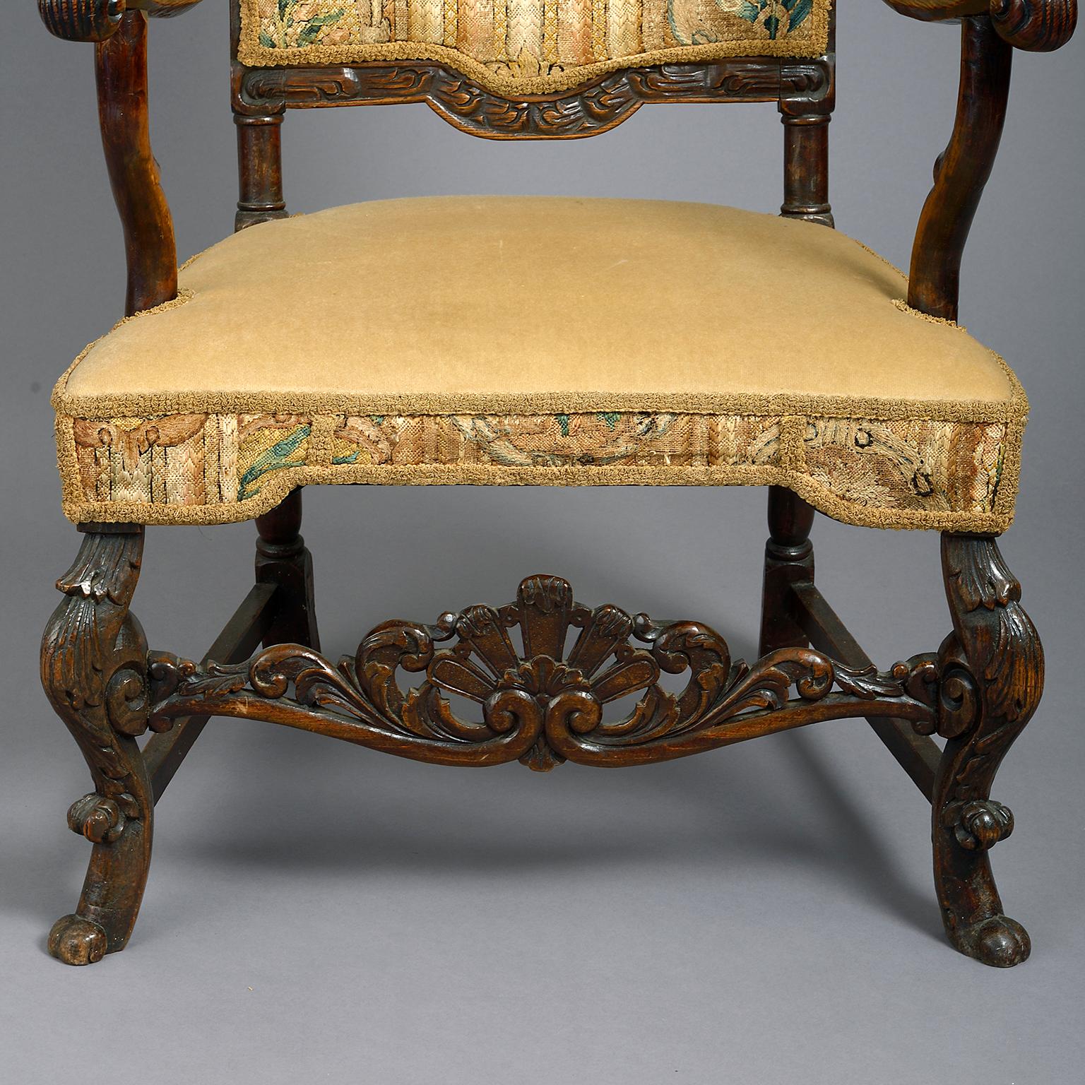 Sessel aus Eiche aus dem 17. Jahrhundert (Niederländisch)