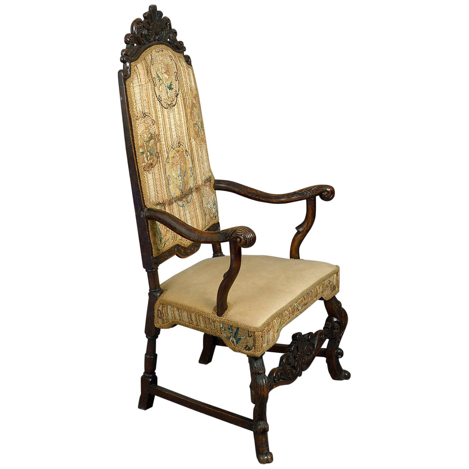 Sessel aus Eiche aus dem 17. Jahrhundert